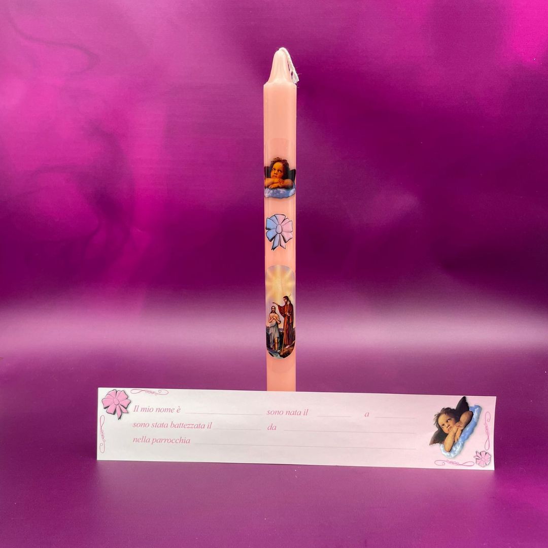 Candela Battesimo con Scatola Ricordo (Scegliere la preferenza del colore dal menù a tendina)
