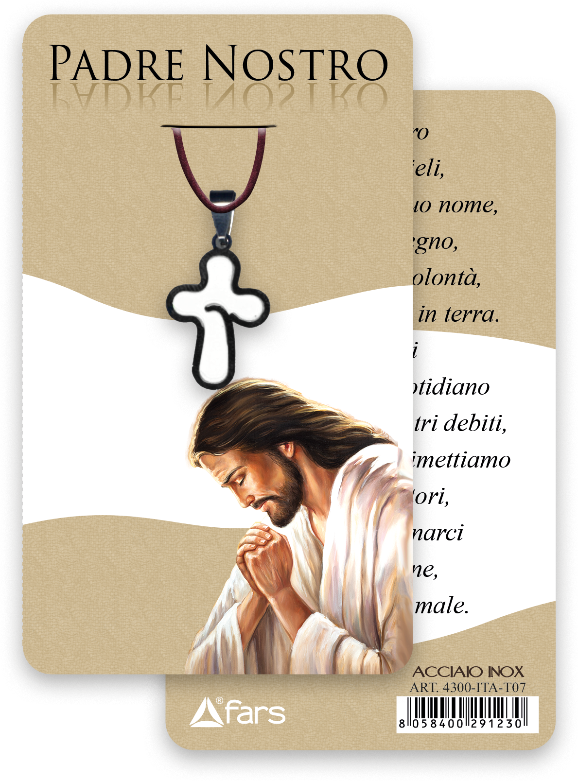 Collana Ricordo Prima Comunione con Croce Padre Nostro (Croci in Diversi Colori)