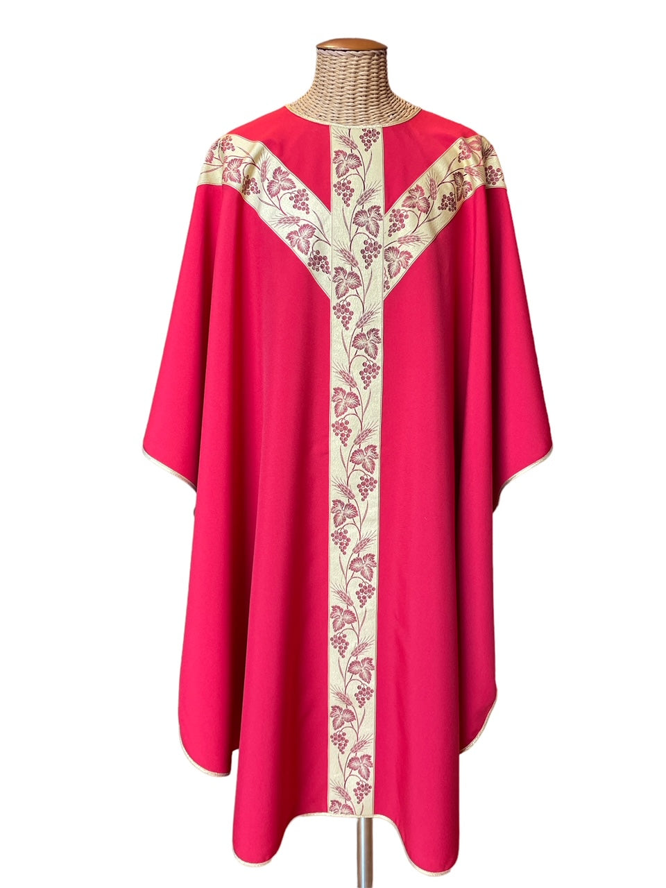Casula Gallone "Y" Grano ed Uva (Colori Liturgici Disponibili)