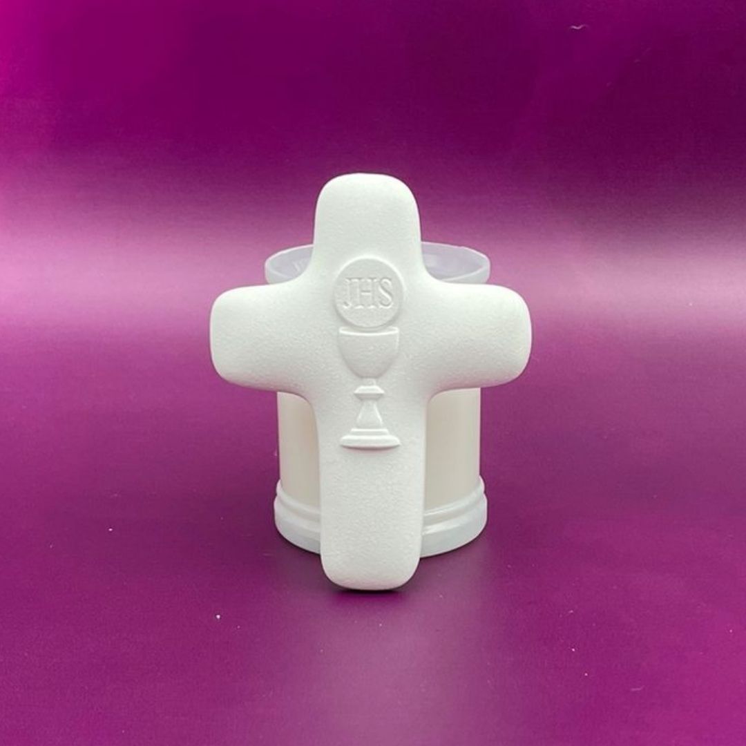 Croce Comunione Effetto Pietra in Elegante Confezione