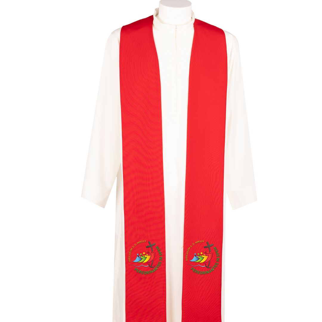 Stola Sacerdotale 4 Colori Liturgici Ricamo Logo Ufficiale GIUBILEO 2025