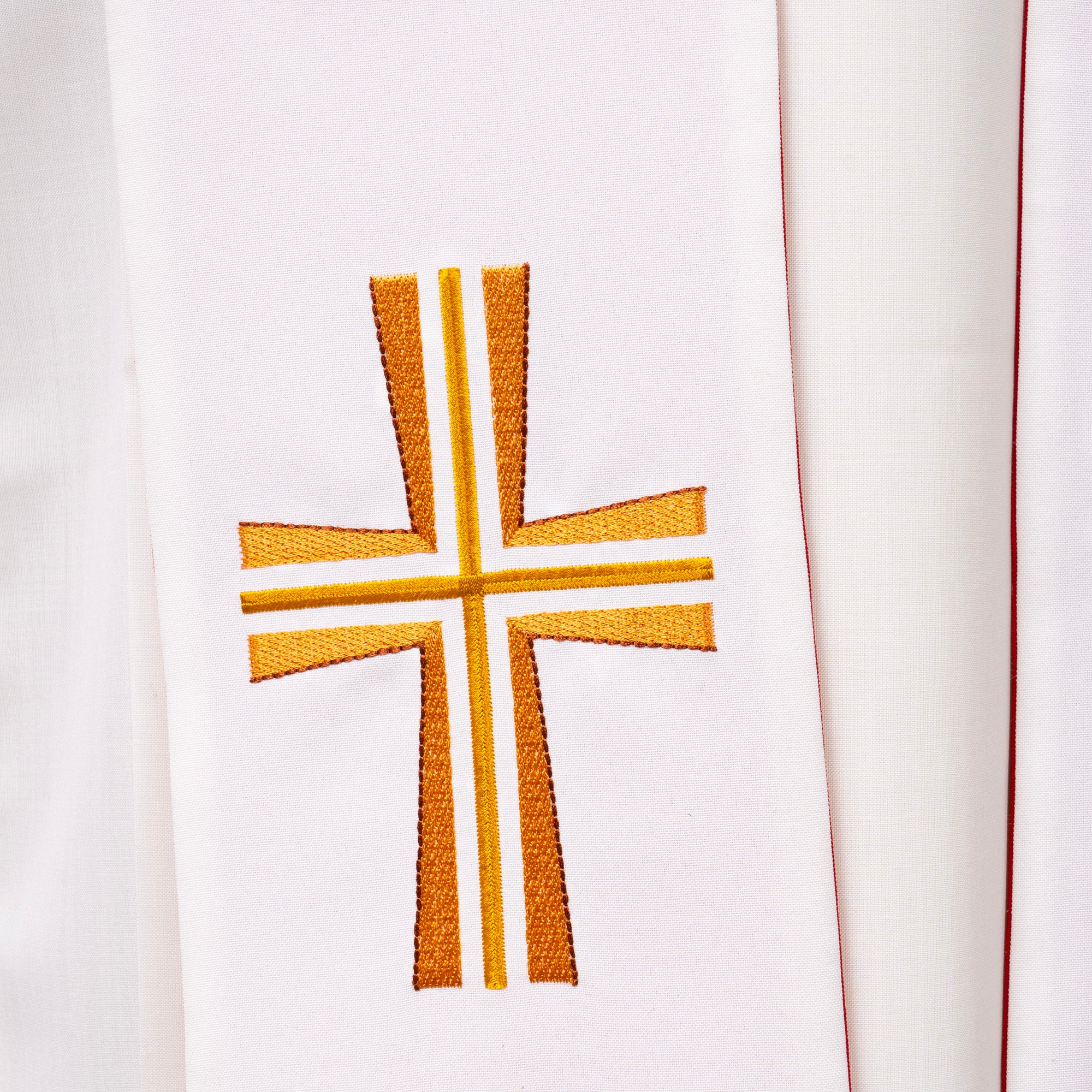 Stola per Sacerdote BICOLORE Ricamo Croce Rifinitura su Tono
