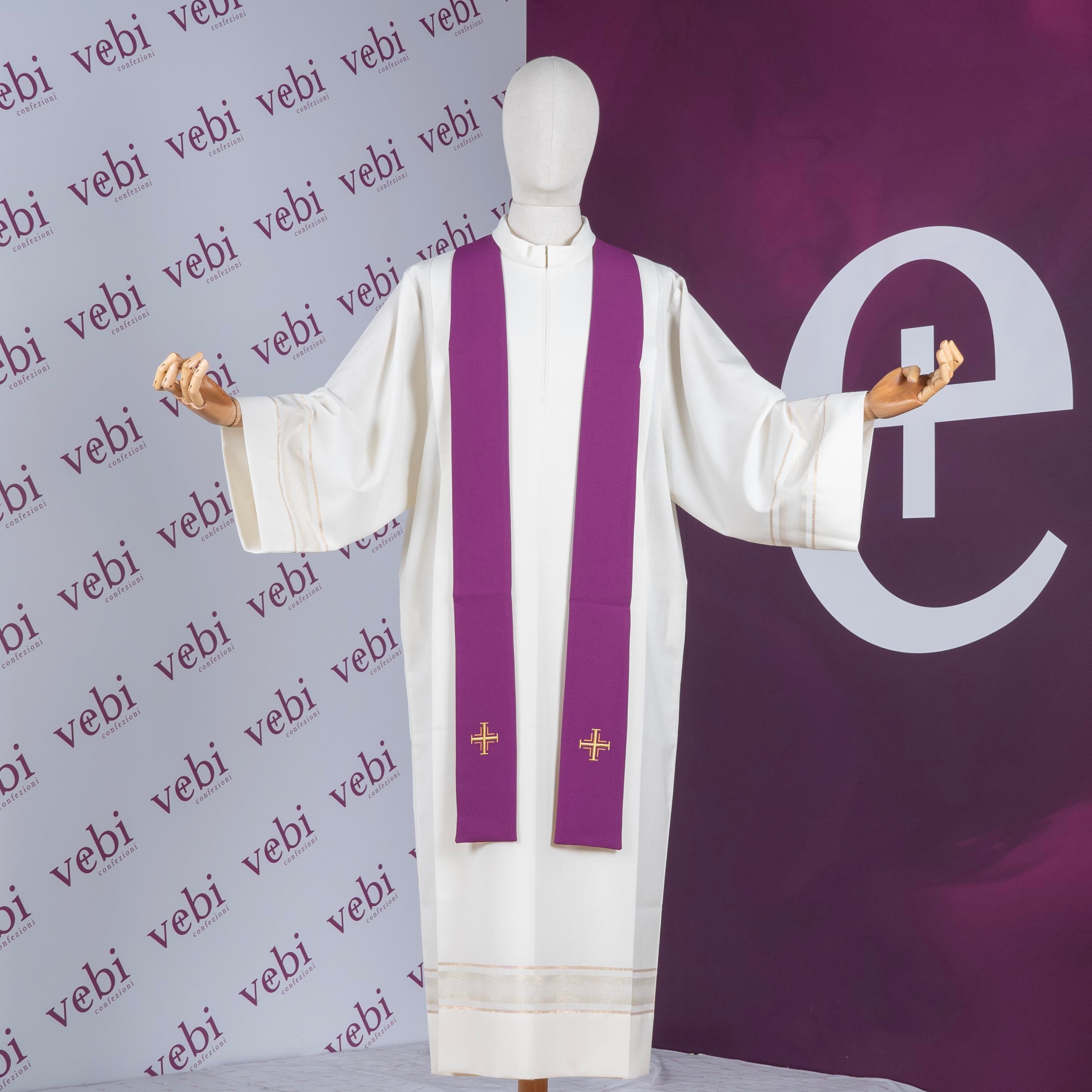 Casula per Sacerdote con Ricamo Oro Spiga ed Uva (Disp. Colori Liturgici)