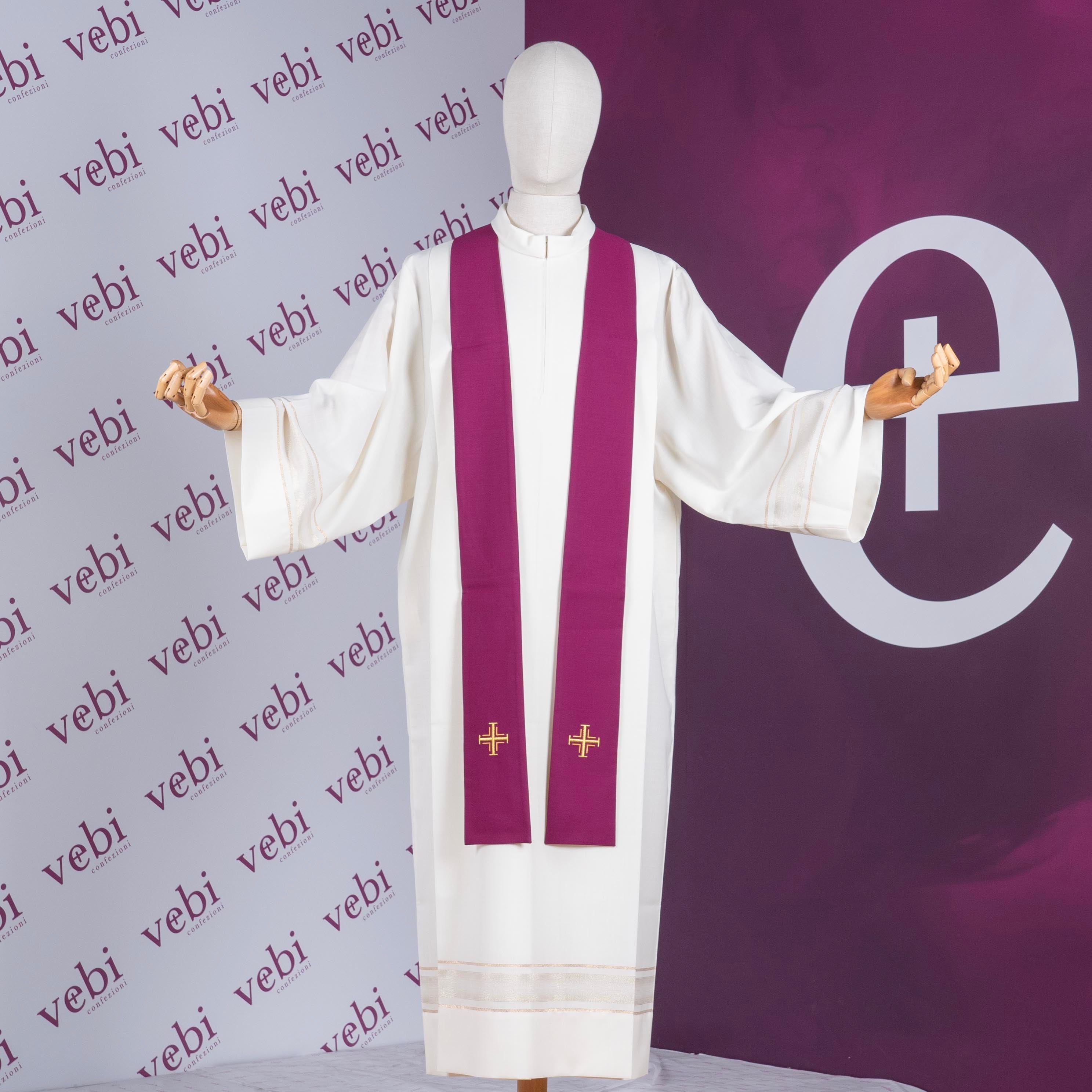 Casula Sacerdotale Spiga e Uva in Oro (Colori Liturgici, Morello e Rosa Disponibili)