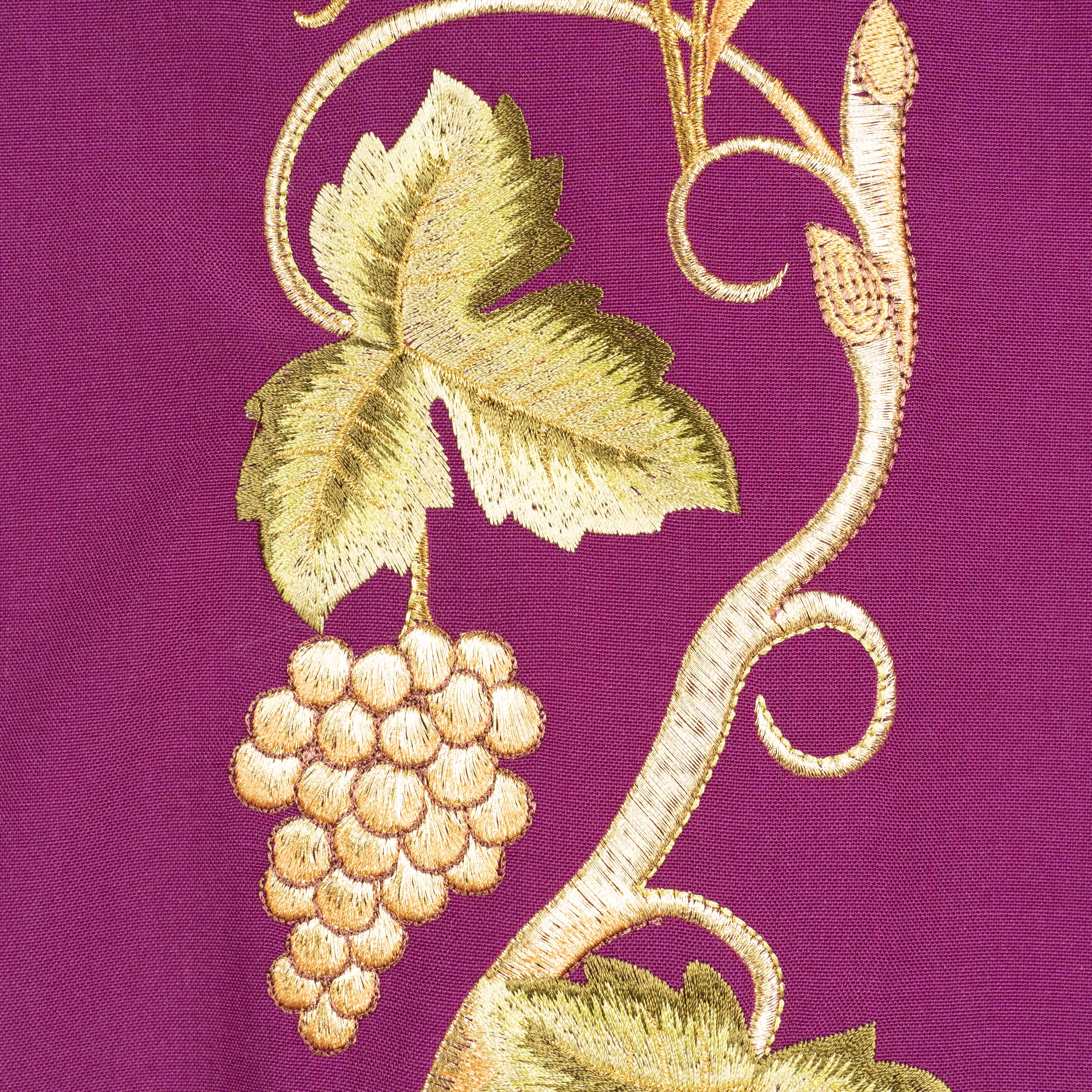 Casula Sacerdotale Spiga e Uva in Oro (Colori Liturgici, Morello e Rosa Disponibili)