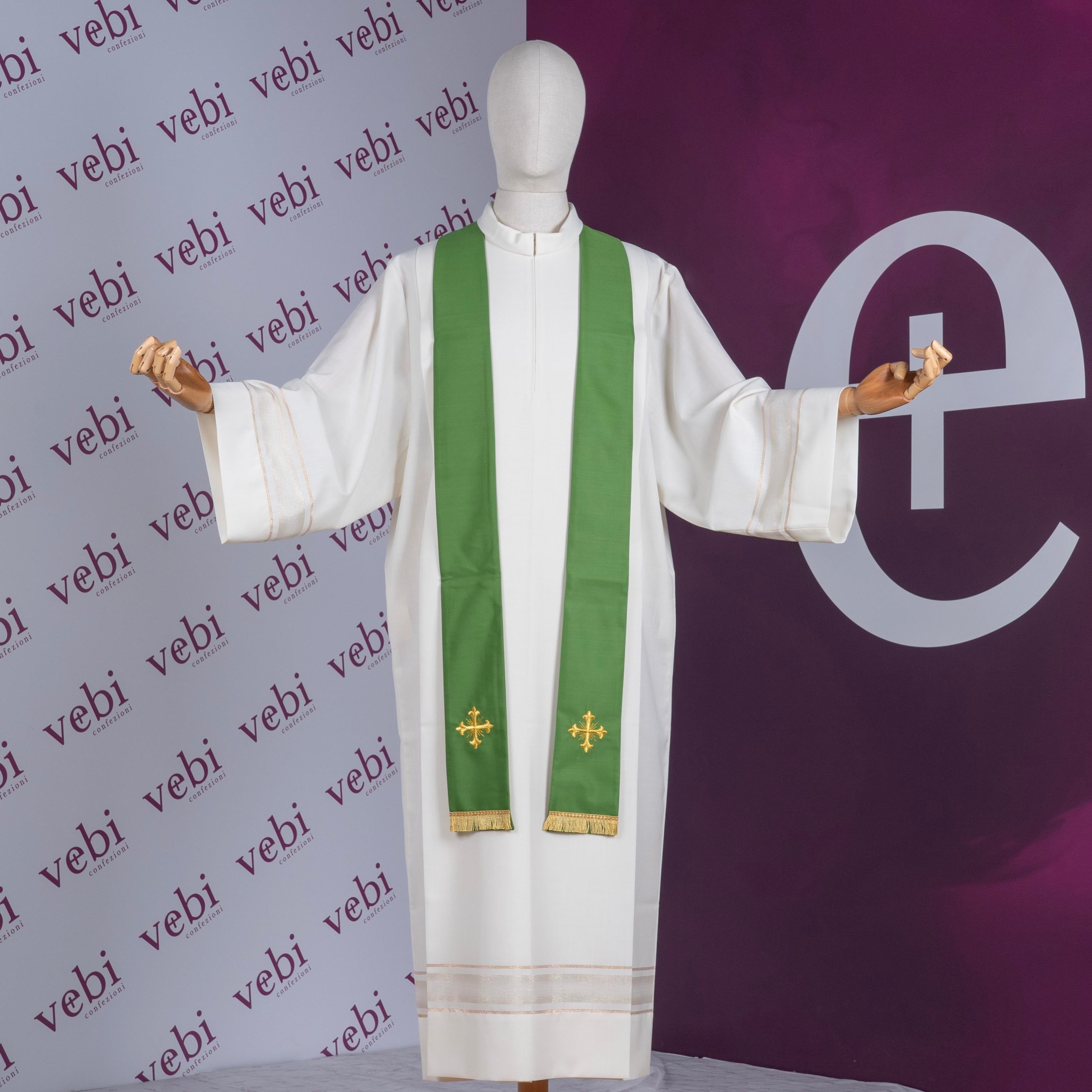 Casula in Sallia di Lana Pura con Stolone di Seta (Colori Liturgici)