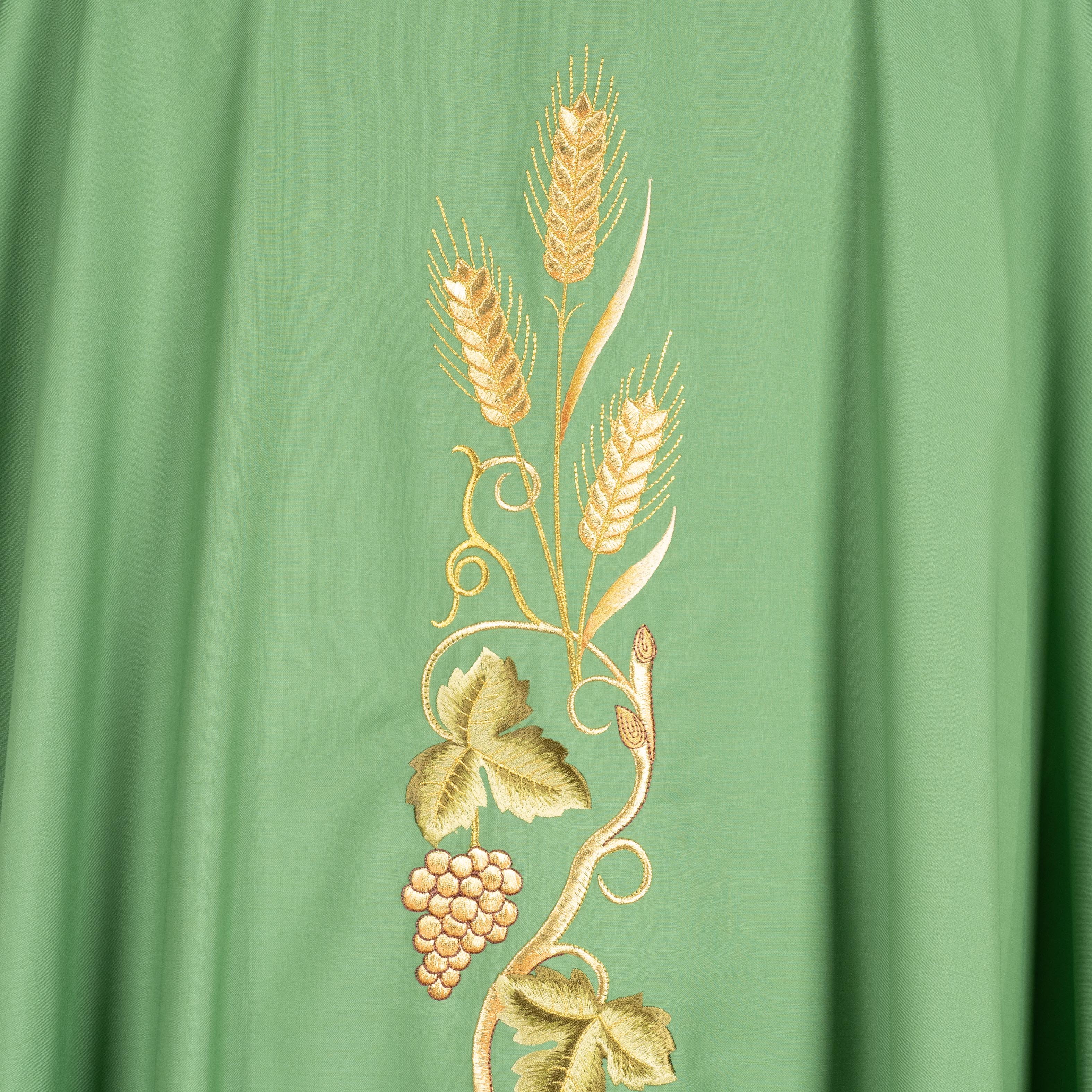 Casula Sacerdotale Spiga e Uva in Oro (Colori Liturgici, Morello e Rosa Disponibili)