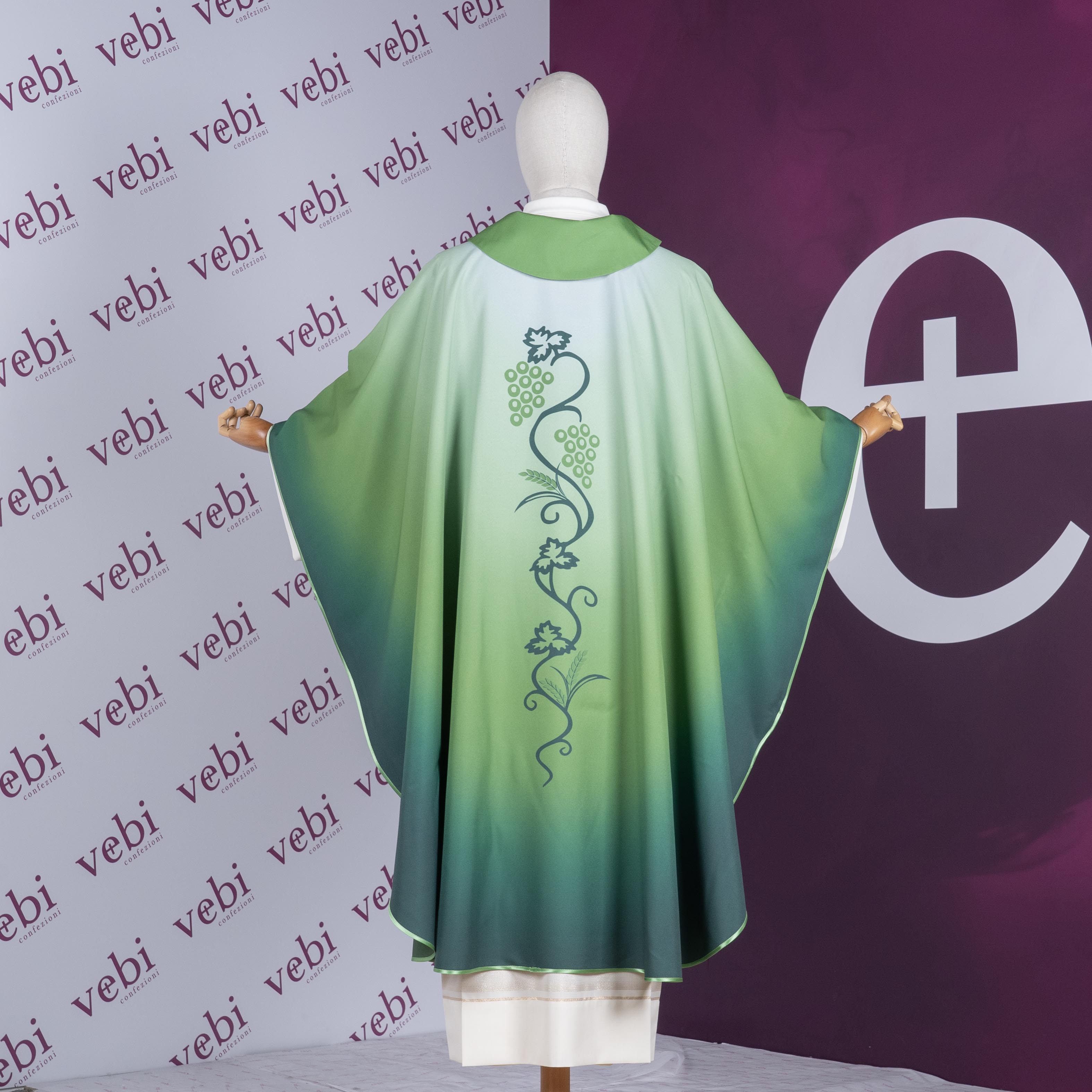 Casula Stampa Vite e Uva con Sfumatura (Colori Liturgici disponibili)