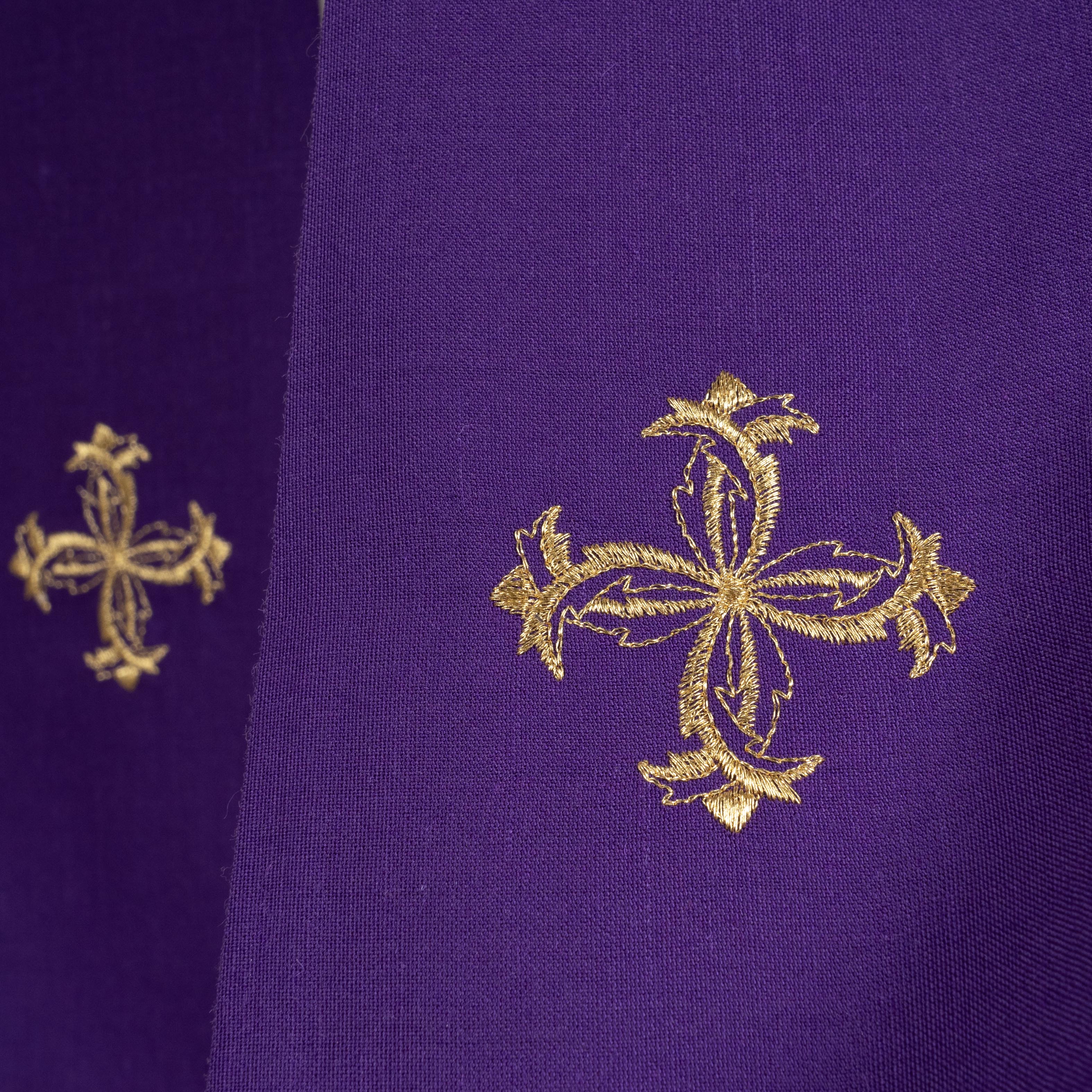 Casula Sacerdotale Spiga e Uva in Oro (Colori Liturgici, Morello e Rosa Disponibili)