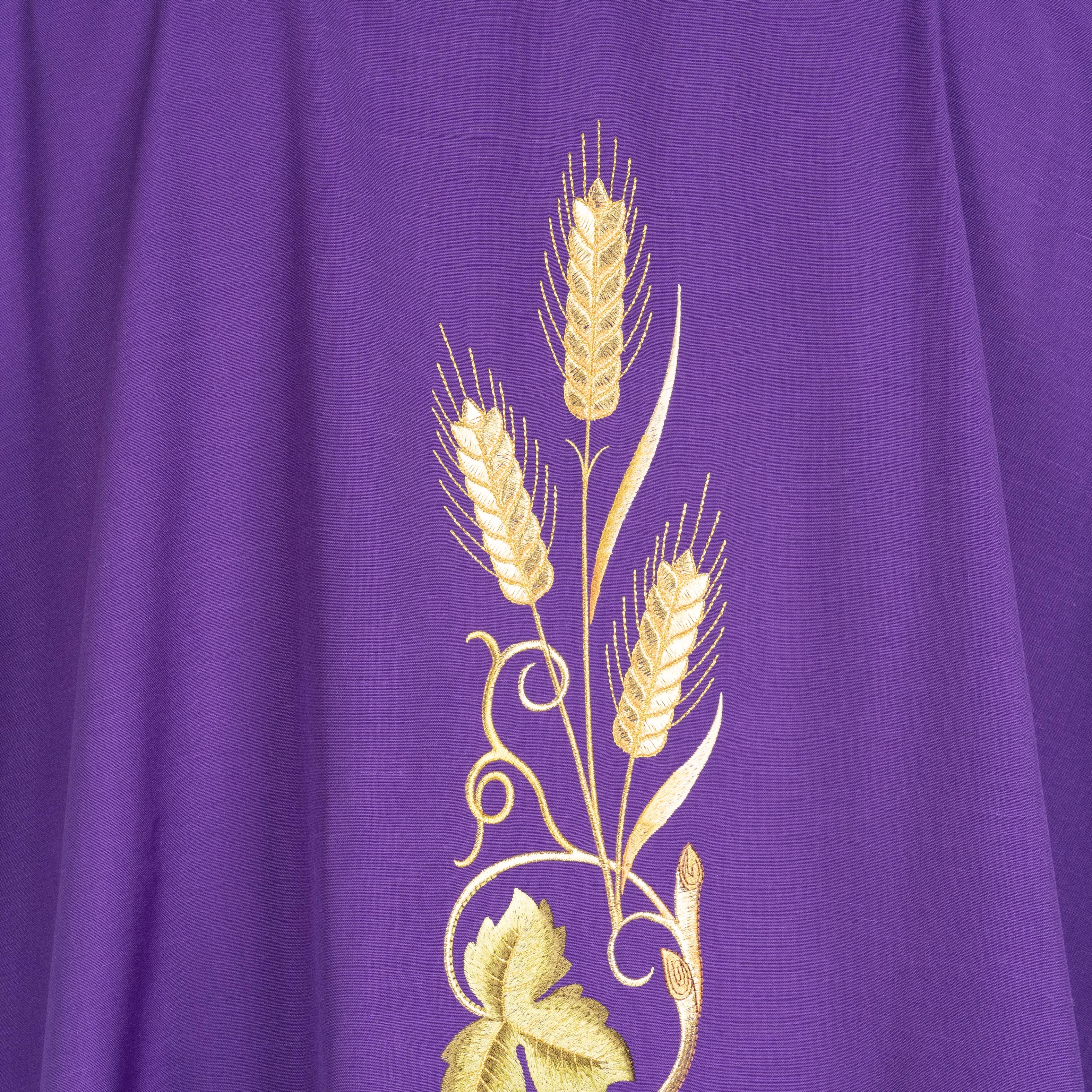 Casula Sacerdotale Spiga e Uva in Oro (Colori Liturgici, Morello e Rosa Disponibili)