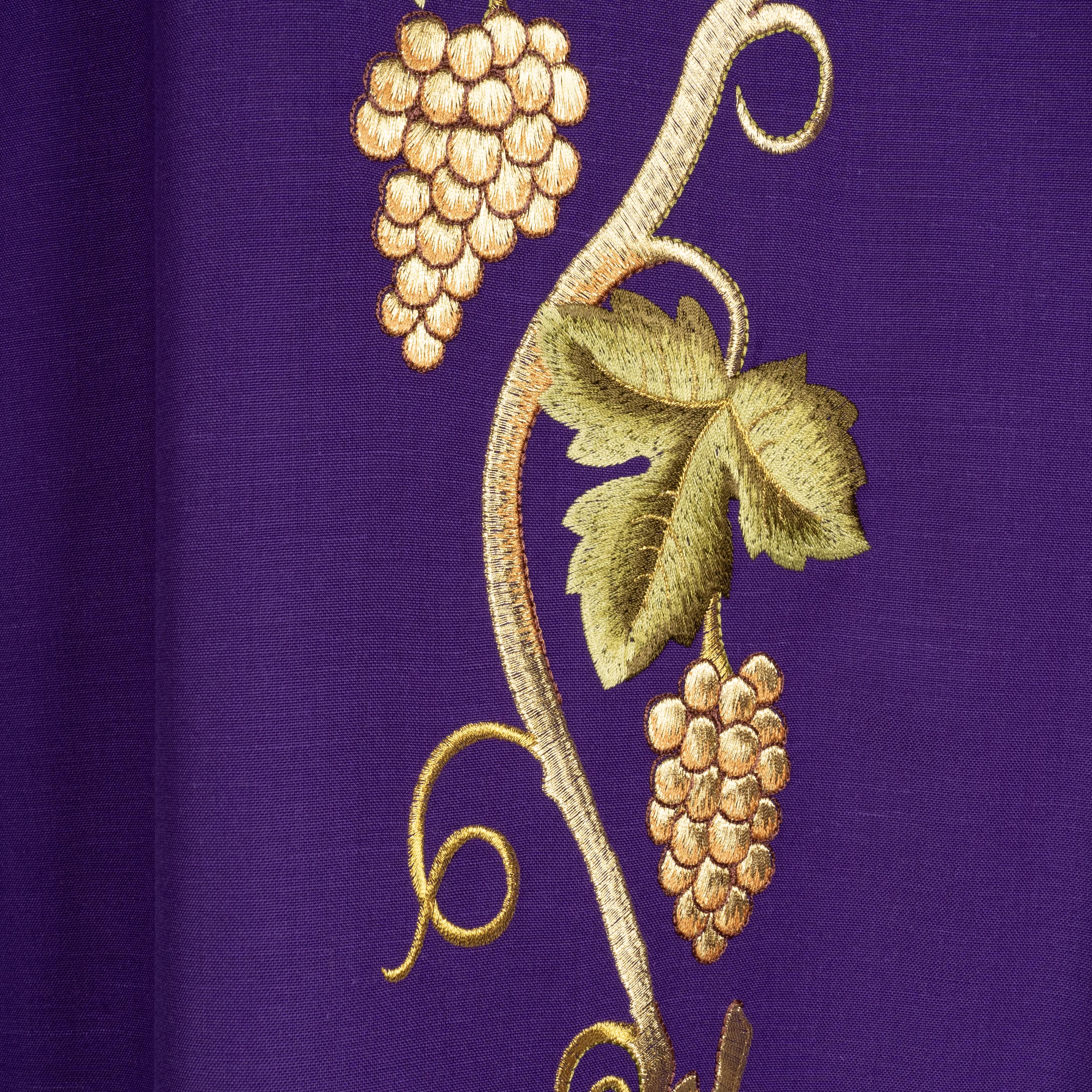 Casula Sacerdotale Spiga e Uva in Oro (Colori Liturgici, Morello e Rosa Disponibili)
