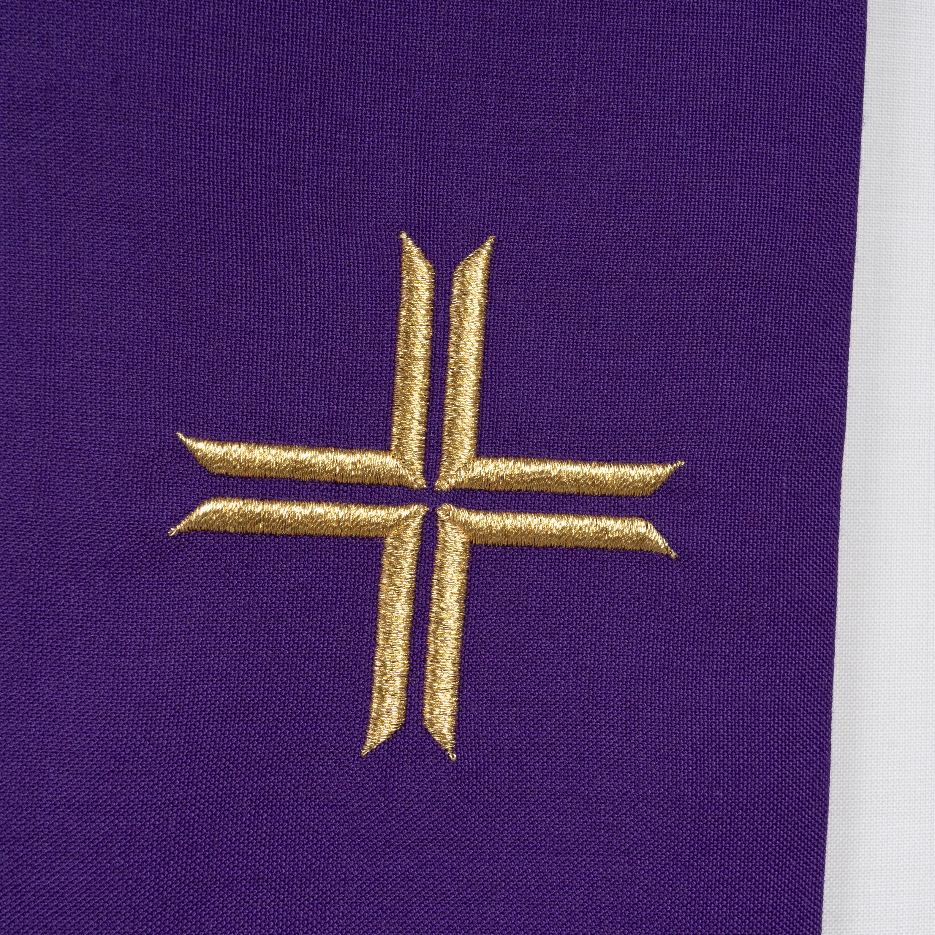 Casula con Ricamo Croce (Colori Liturgici e Morello Disponibili)
