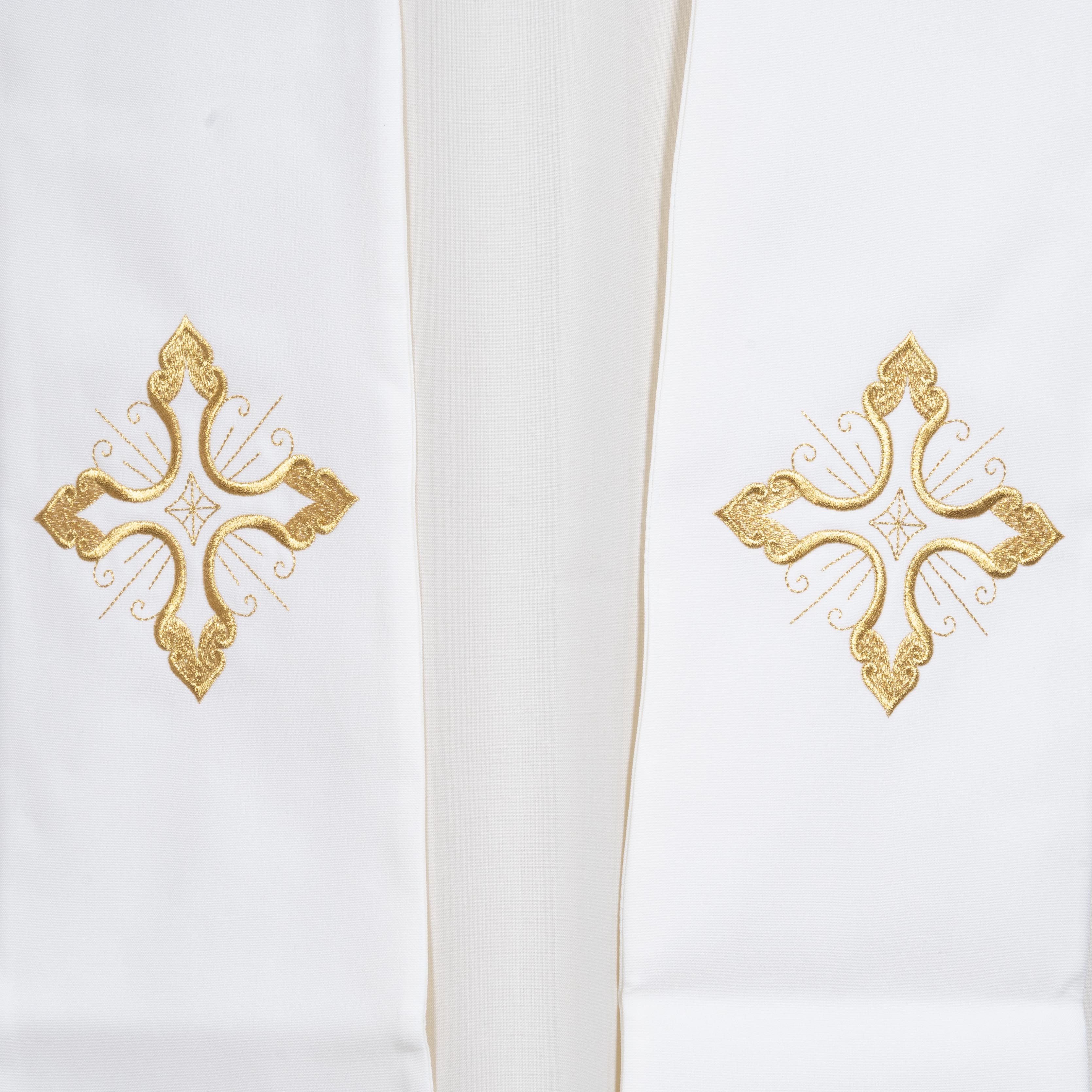 Stola per Sacerdote Ricamo Croce Rifinitura Oro (Colori Liturgici Disponibili)