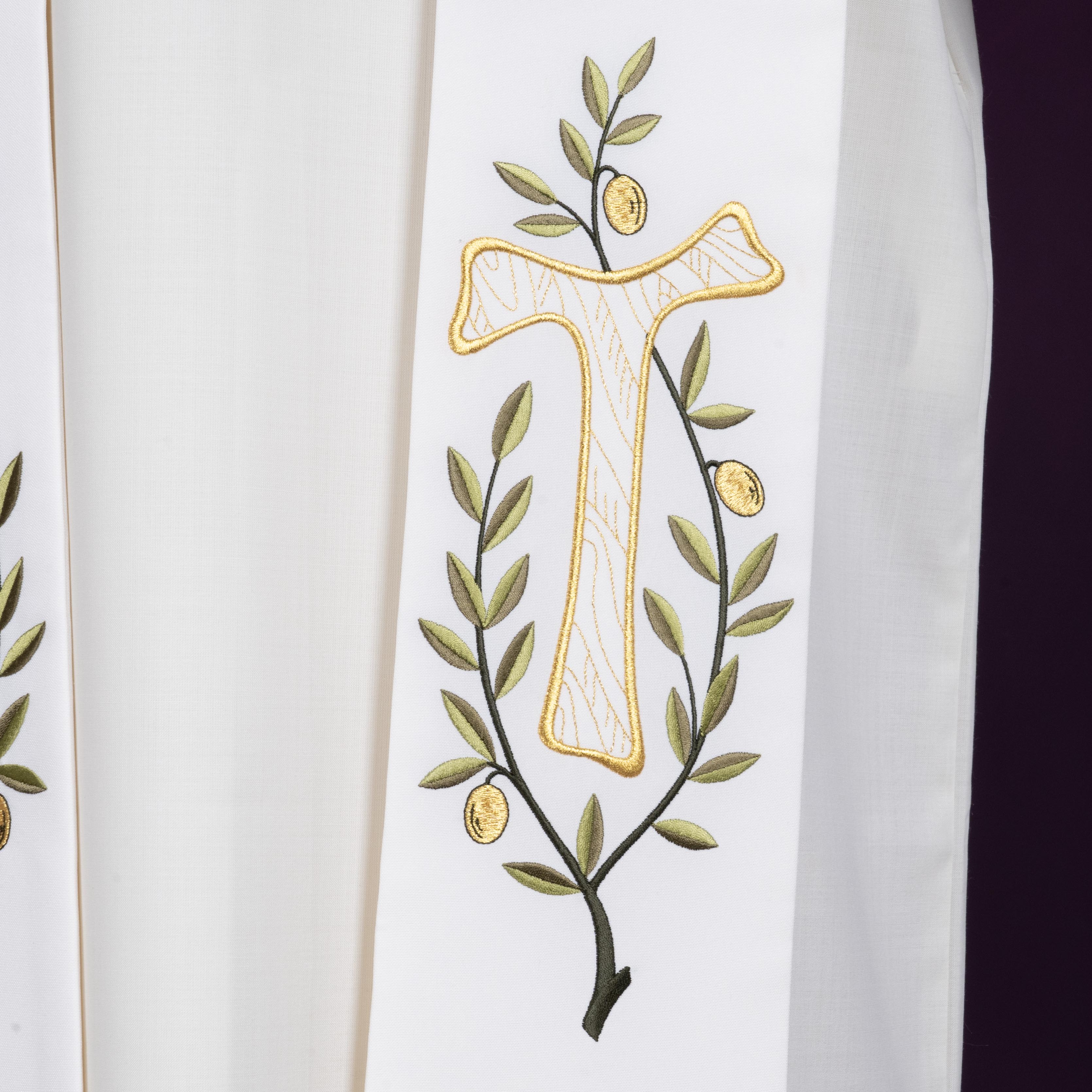 Stola Sacerdotale con Ricamo Colorato Simboli Sacri (Colori Liturgici Disponibili)
