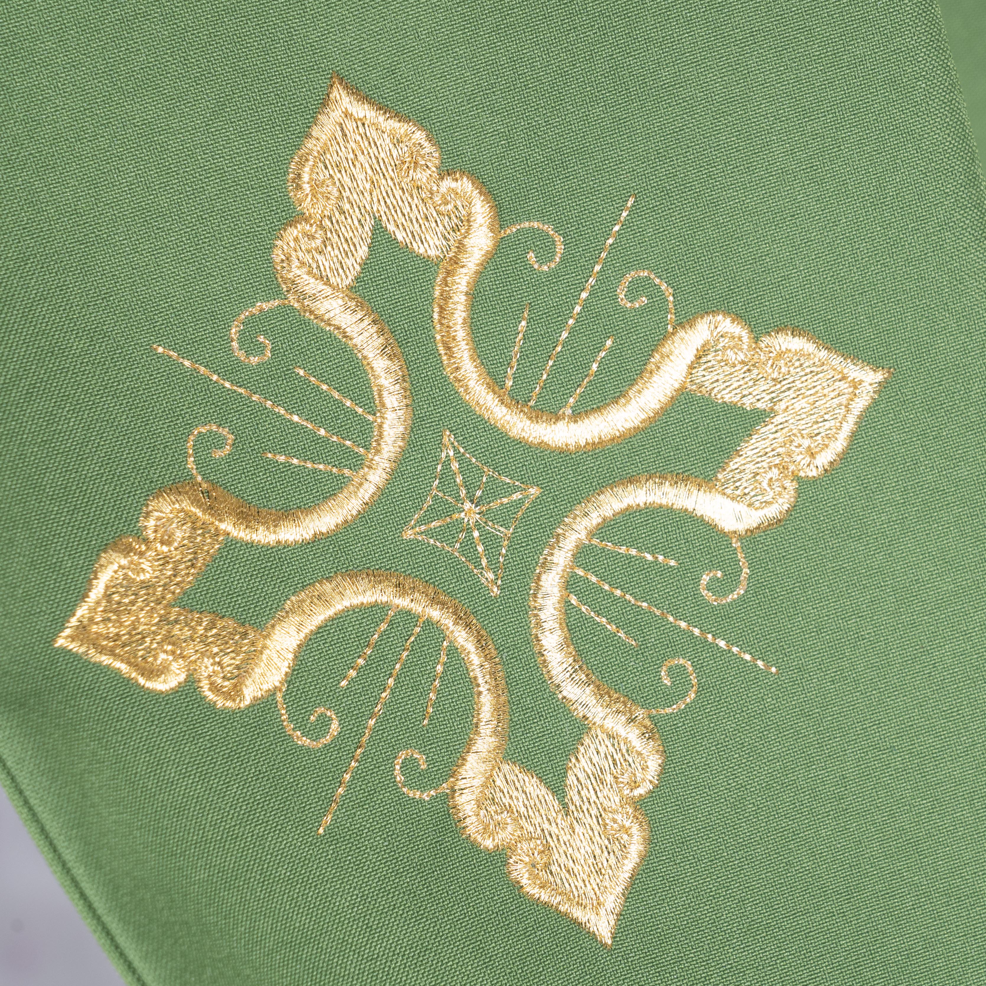 Stola per Sacerdote Ricamo Croce Rifinitura Oro (Colori Liturgici Disponibili)