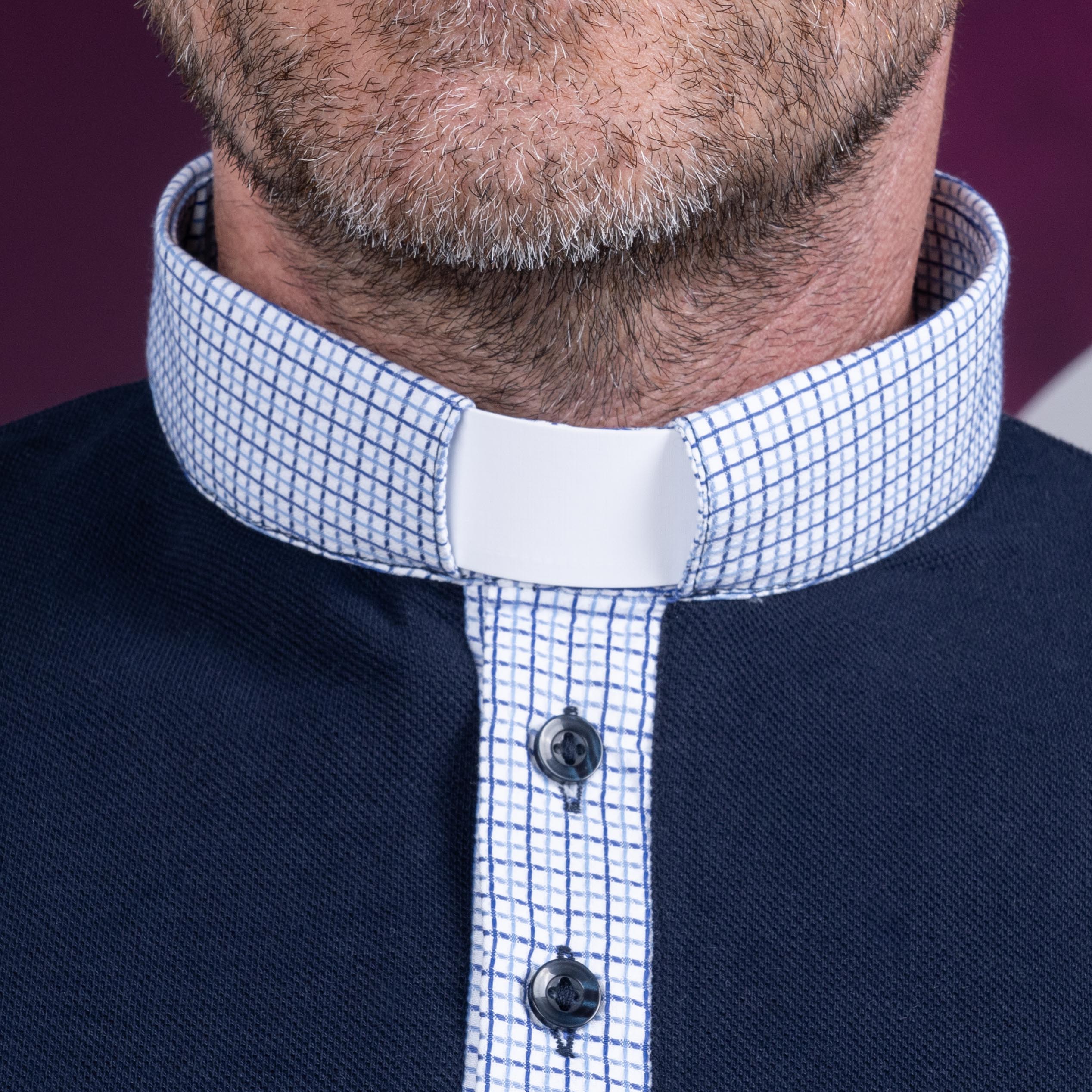 Polo da Prete Collo Clergy in 100% Cotone Leggero, Manica e Collo in Piquet