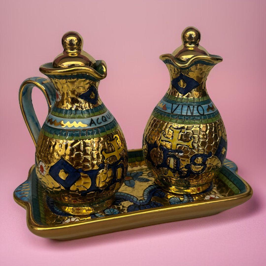 Ampolline in Ceramica di Deruta Decorazioni a Mano