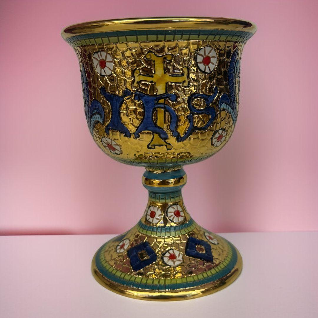 Calice in Ceramica di Deruta h.15 cm.