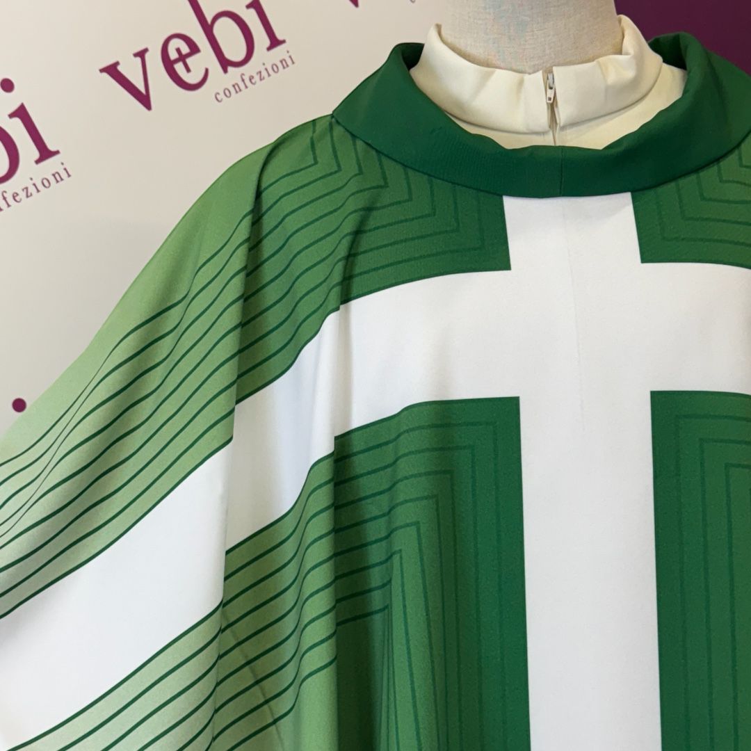 Casula Super Leggera con Stampa Croce a Raggi (Colori Liturgici Disponibili)