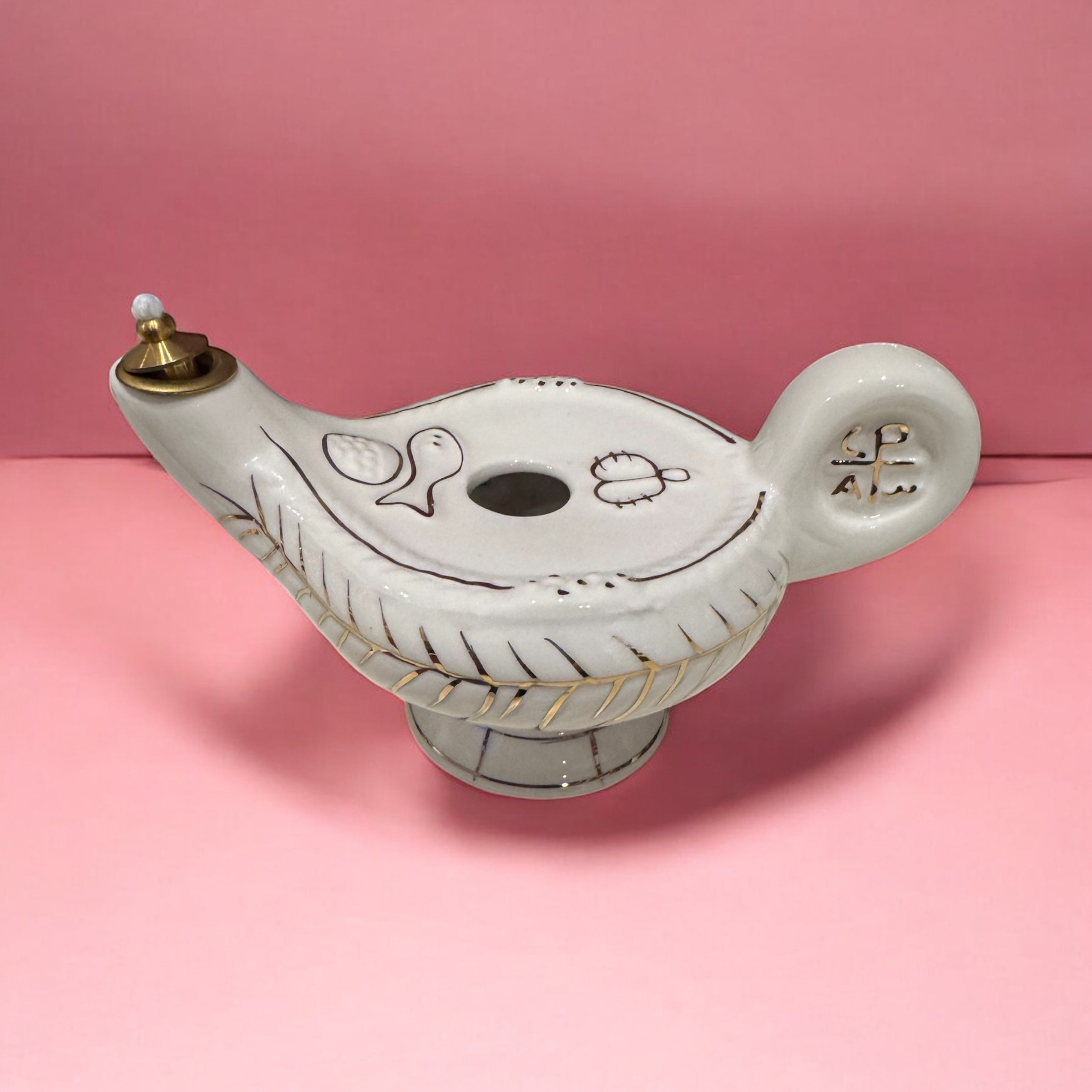 Lucerna in Ceramica Bianca