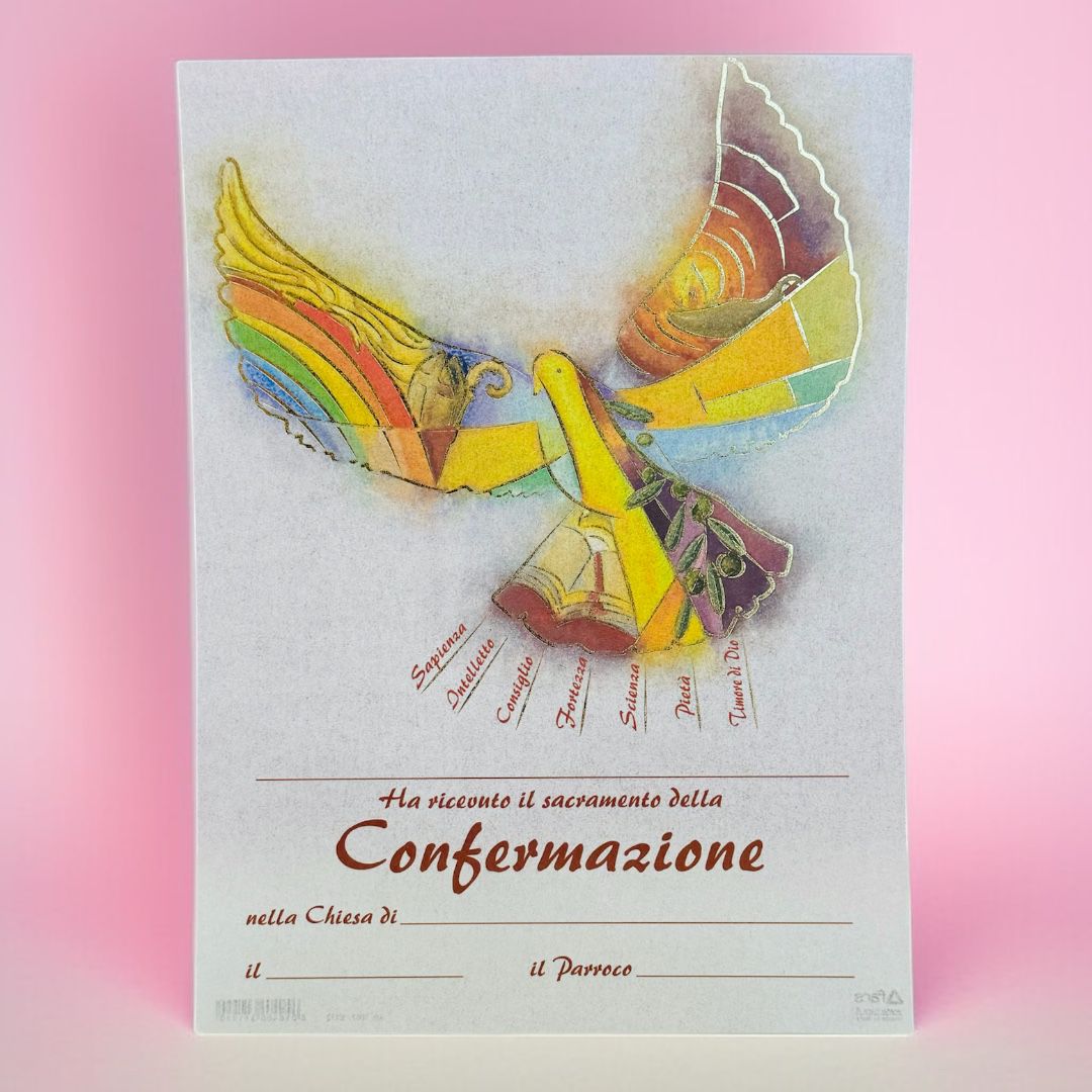 Pergamena che Attesta di Aver Ricevuto il Sacramento della Confermazione