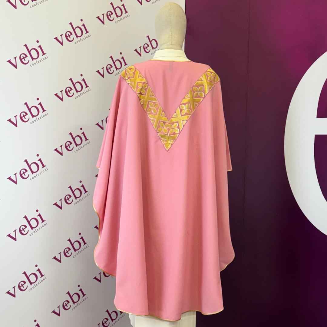 Casula Gallone Croci  Applicato a "V" (Colori Liturgici Disponibili)