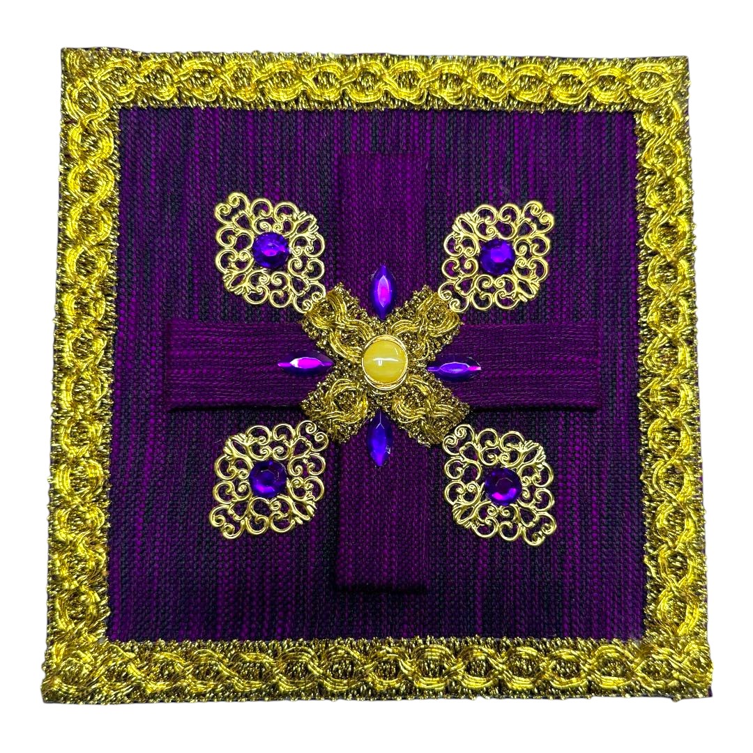 Palla in Tessuto Viola Fatta a Mano a Telaio