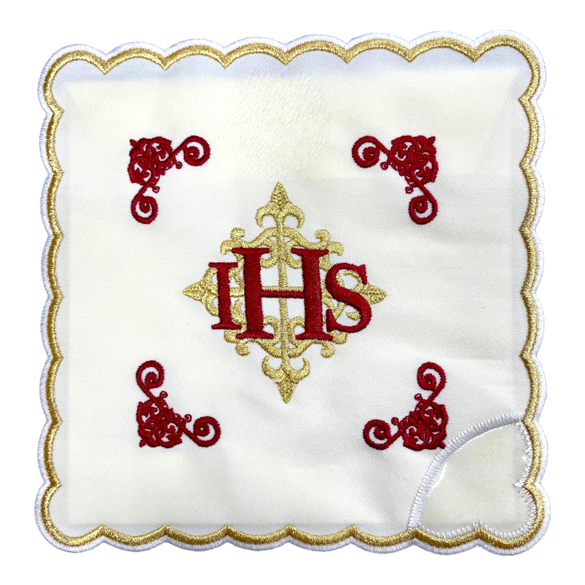 Palla Copri Calice con Ricamo IHS