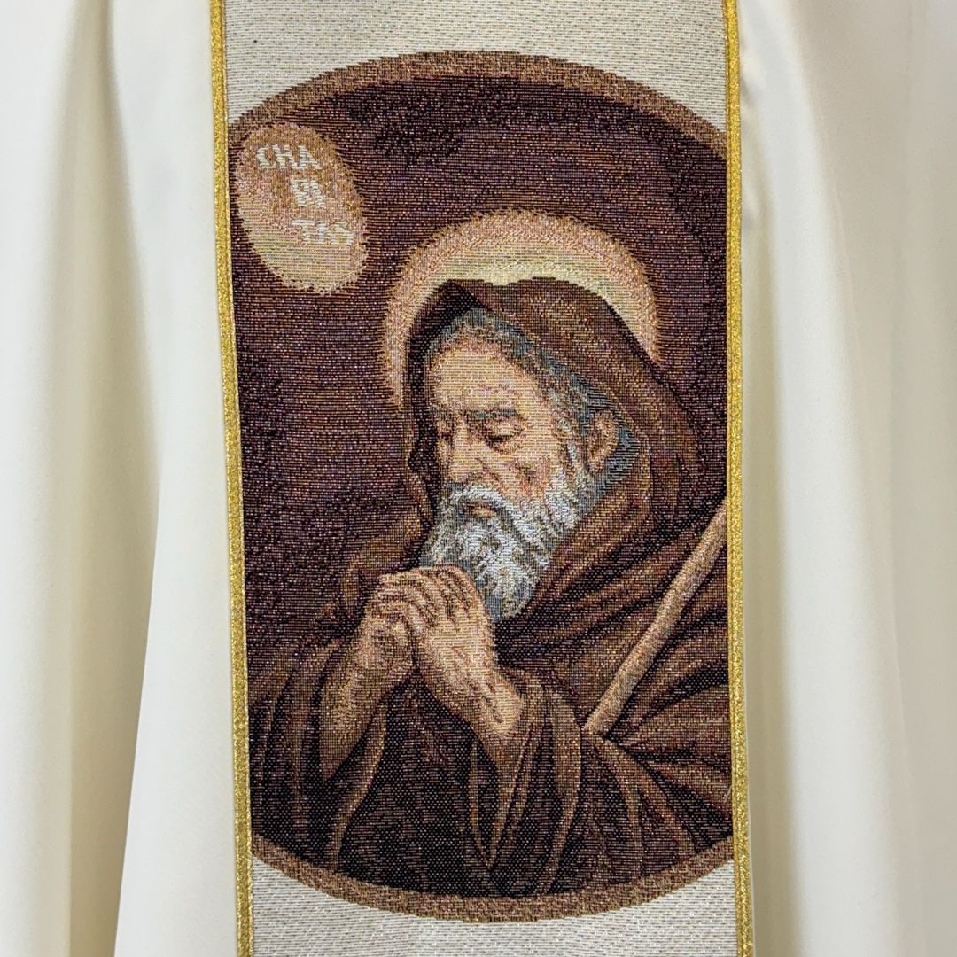 Casula Avorio Immagine Tramata San Francesco da Paola