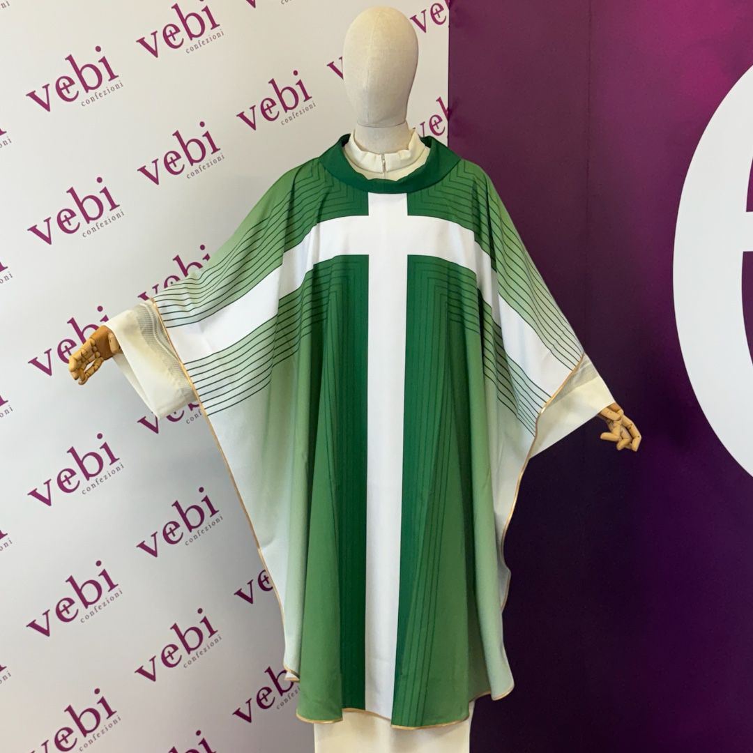 Casula Super Leggera con Stampa Croce a Raggi (Colori Liturgici Disponibili)