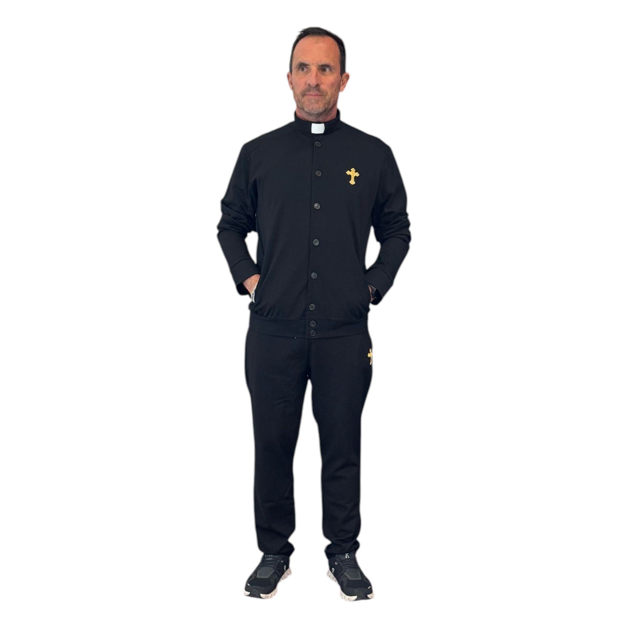 Pantalone in Morbido Cotone Organico Punto Milano per Prete