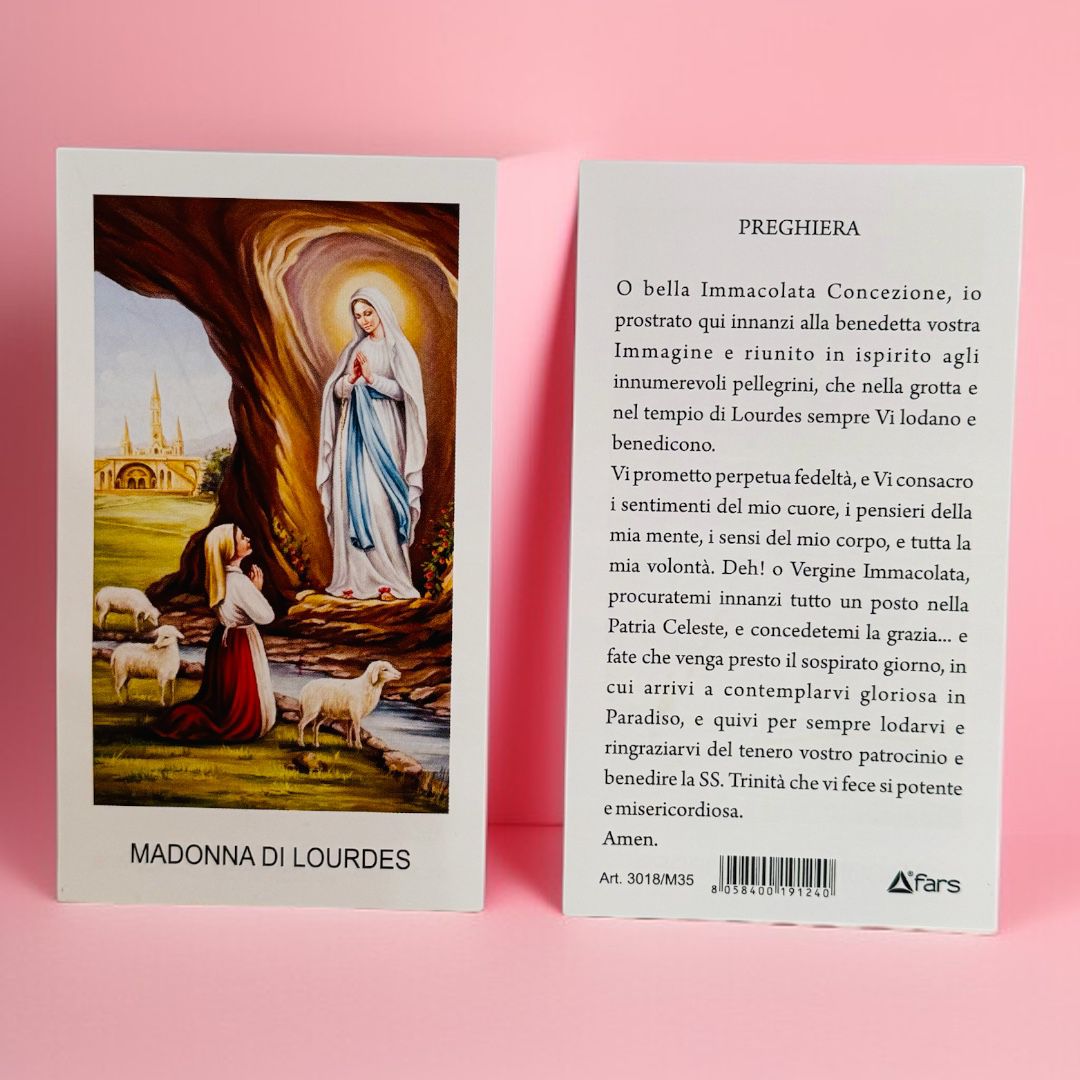 Immagine Madonna di Lourdes con Preghiera Confezione 100 Pezzi
