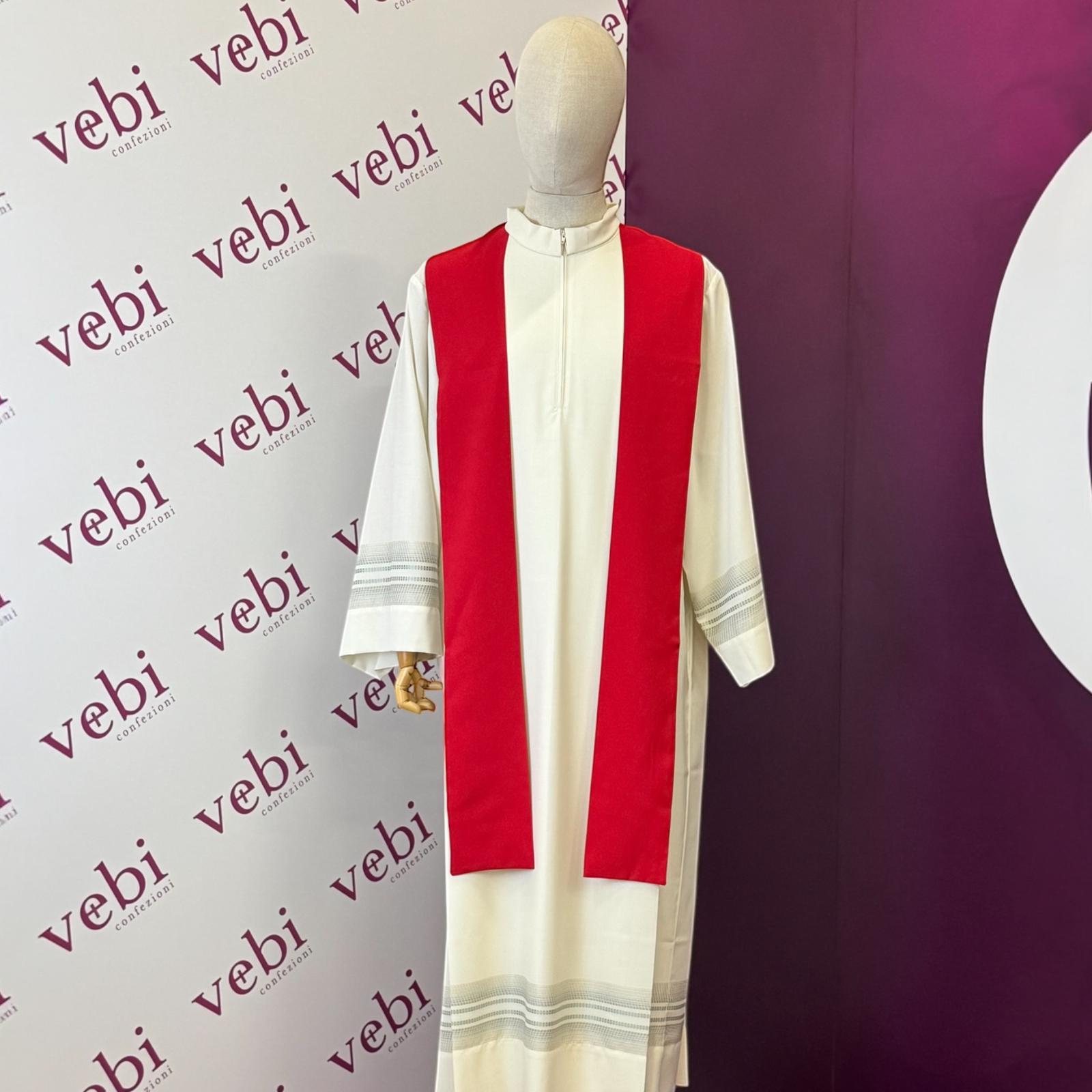Casula Economica Ricamo Croce Rigata (Colori Liturgici e Rosa Disponibili)