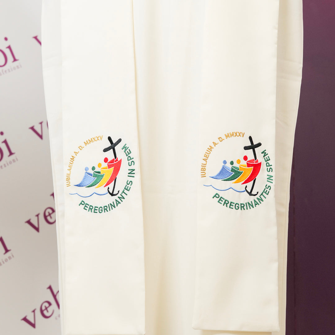 Stola Sacerdotale 4 Colori Liturgici Ricamo Logo Ufficiale GIUBILEO 2025