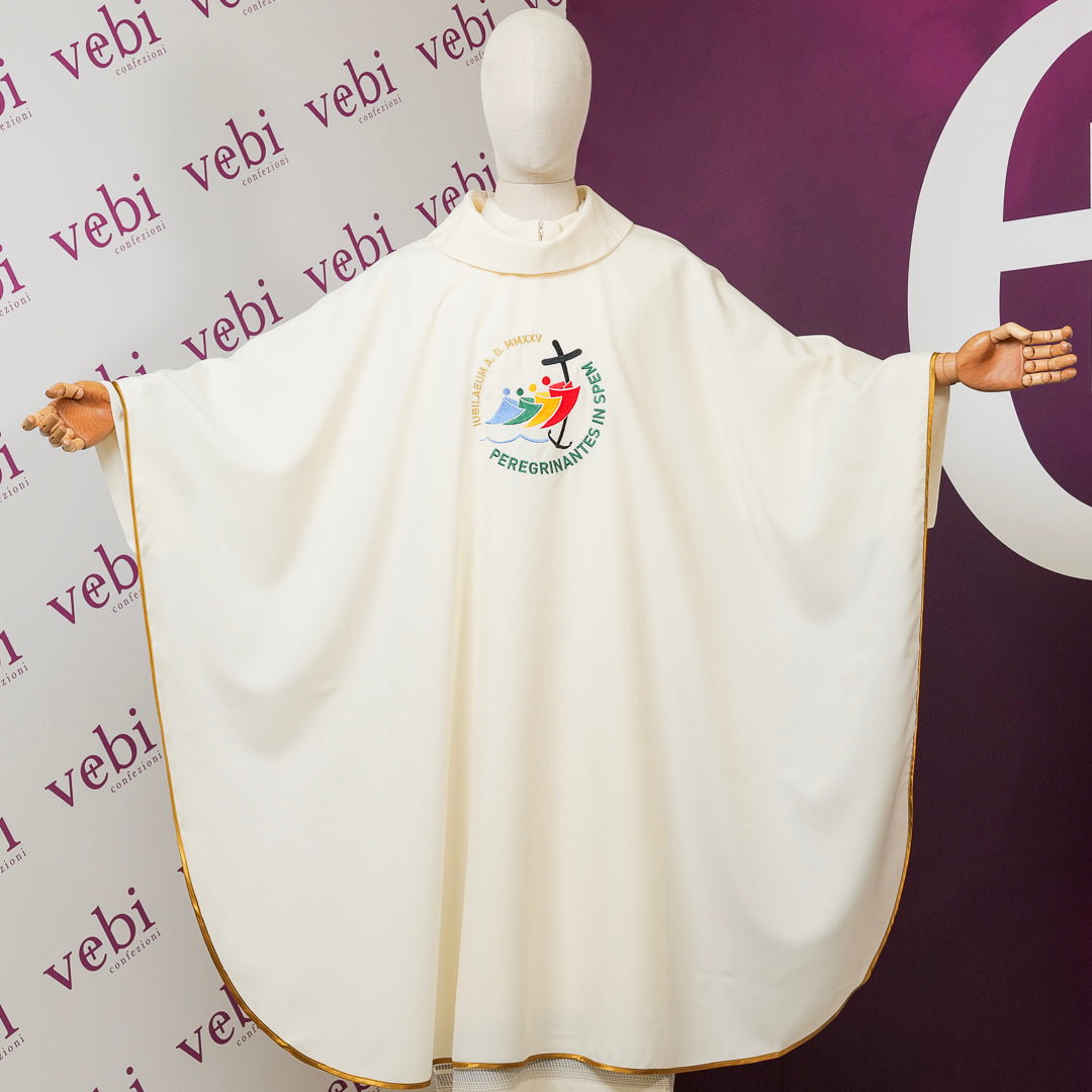 Casula 4 Colori Liturgici  Ricamo Logo GIUBILEO 2025 Roma