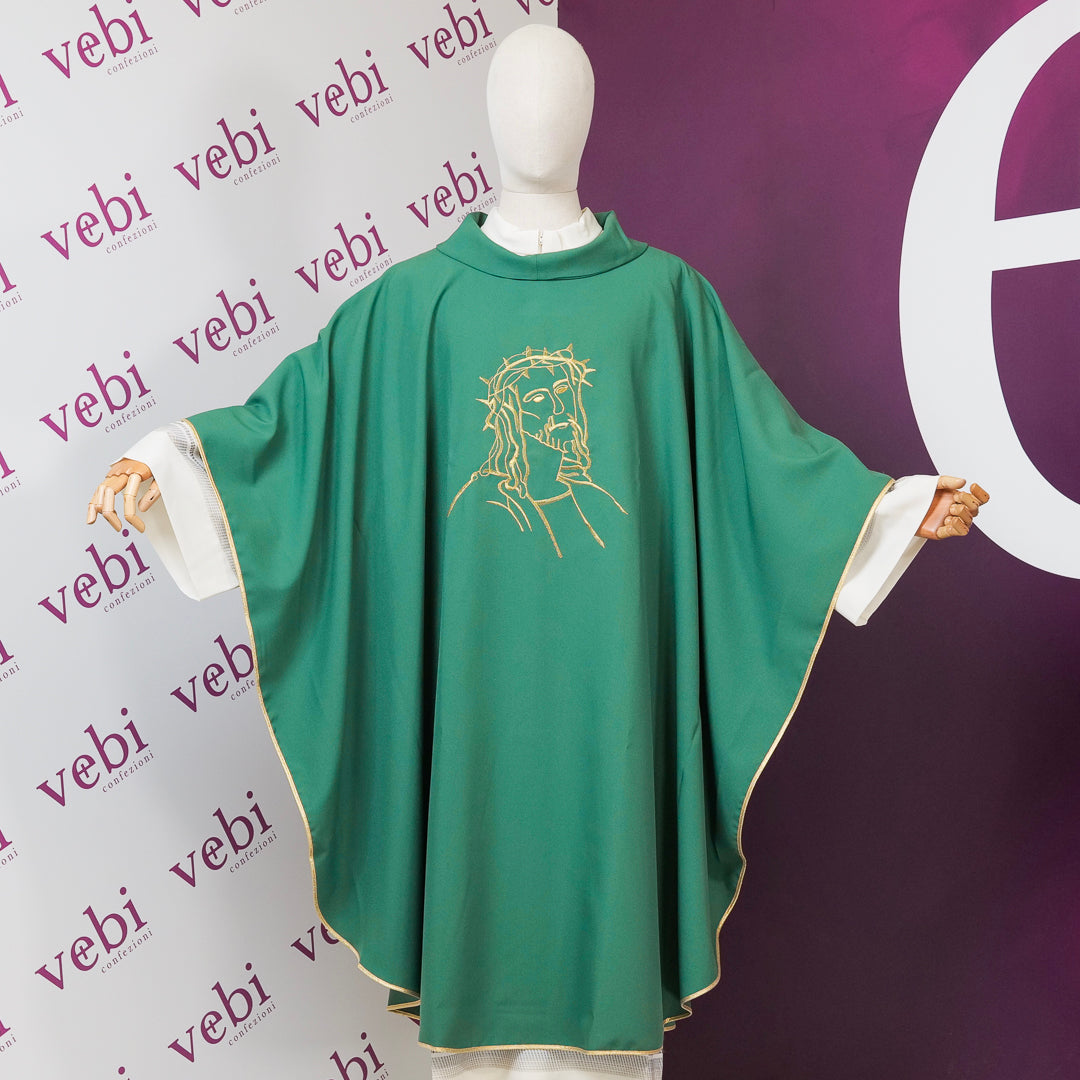 Casula Volto di Cristo con Corona di Spine (Colori Liturgici e Rosa Disponibili)