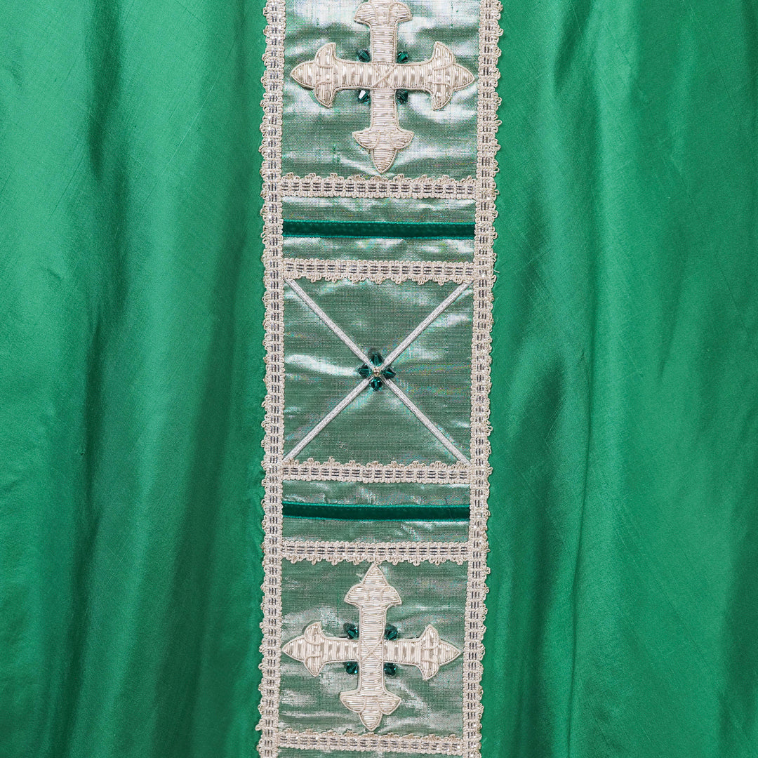 Casula Medioevale Foderata con Stolone Tau in Seta e Lurex (Colori Disponibili)