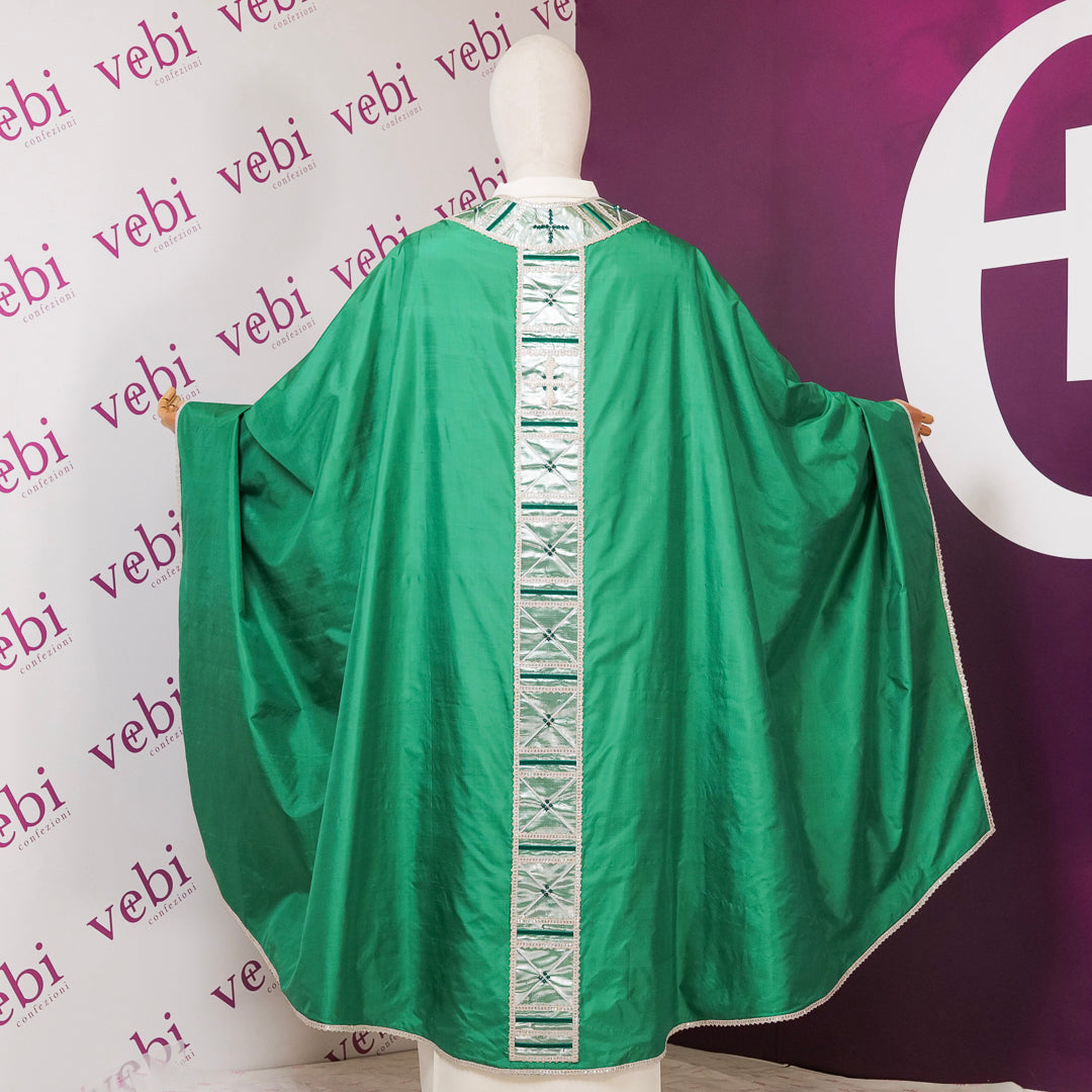 Casula Medioevale Foderata con Stolone Tau in Seta e Lurex (Colori Disponibili)