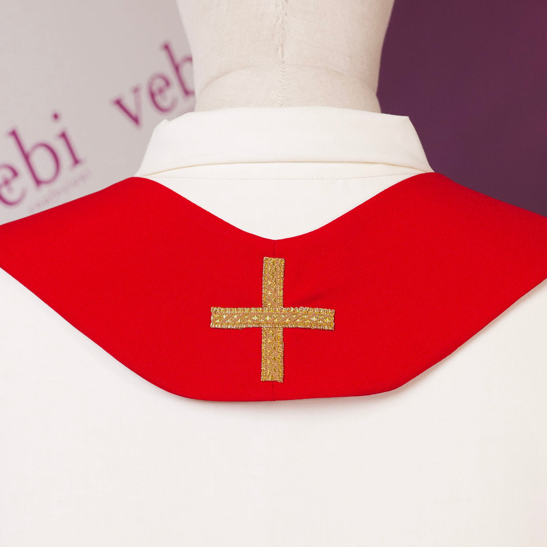 Casula Rossa con Palio Oro (Colori e Stoffe Diverse Disponibili)