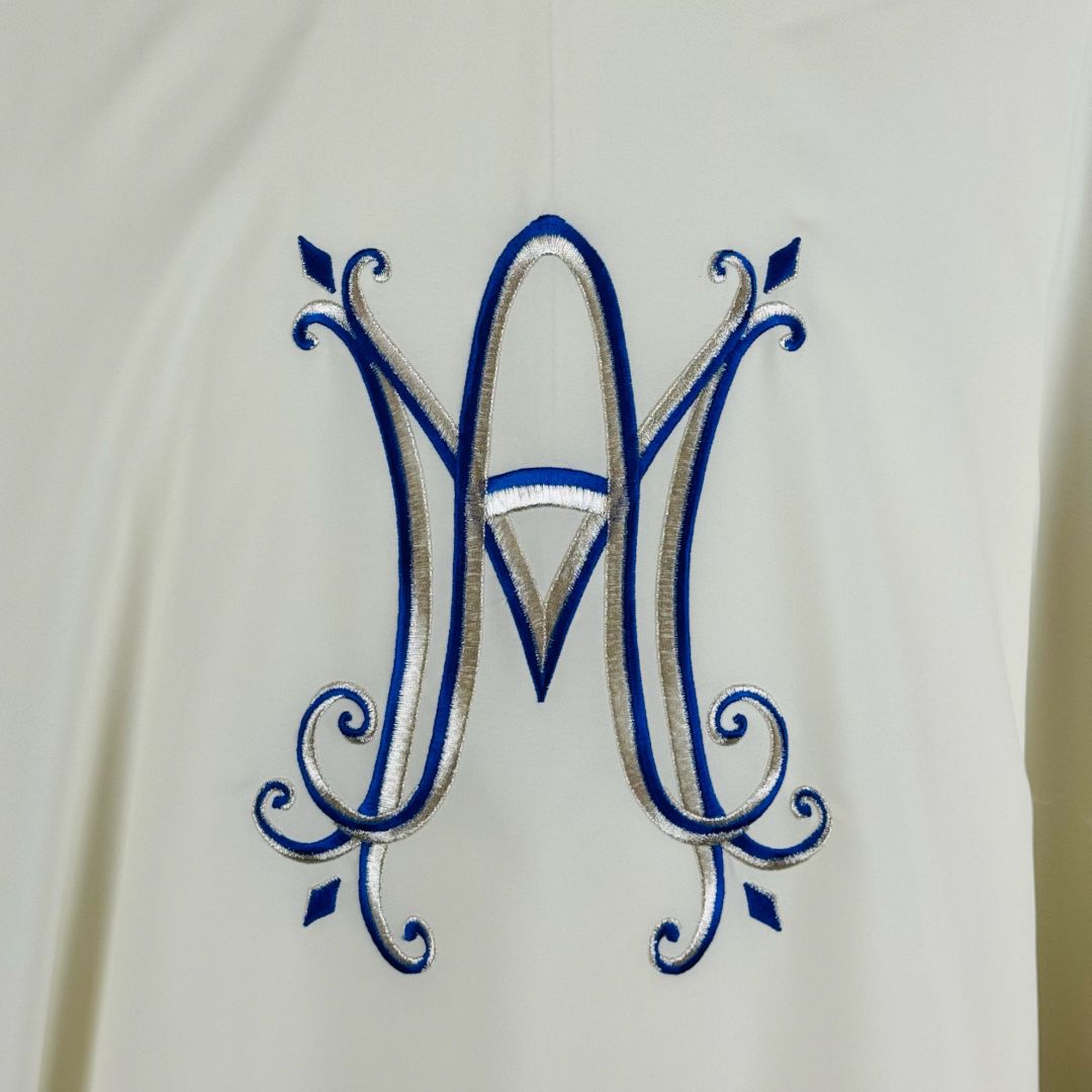 Casula con Monogramma Mariano in Tessuto Leggero