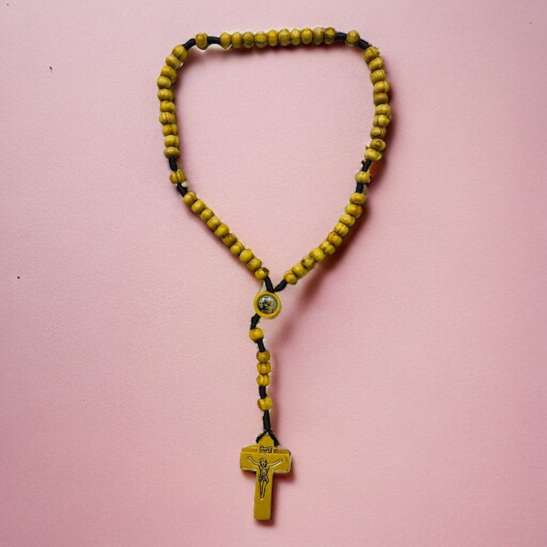 Sacchetto in Organza  con Coroncina in Legno San Giuseppe e Segnalibro Plastificato