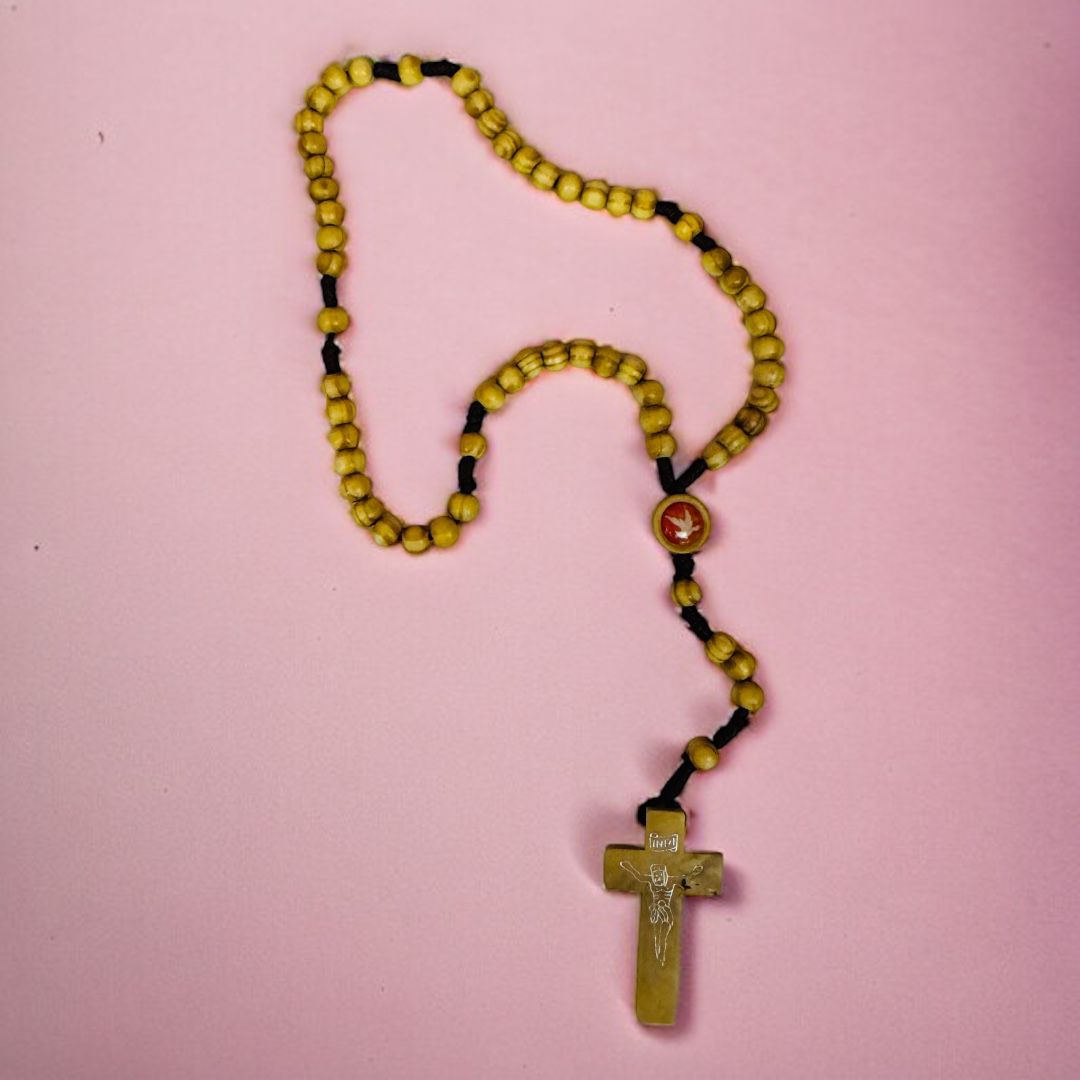Sacchetto in Organza con Coroncina in Legno San Giuseppe e Segnalibro Plastificato