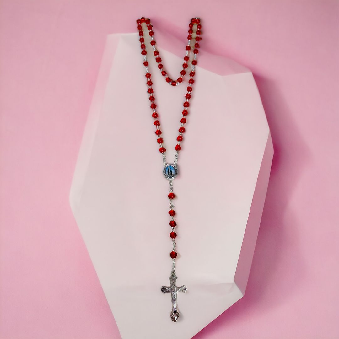Borsellino Madonna Miracolosa + Rosario Disponibile in Diversi Colori