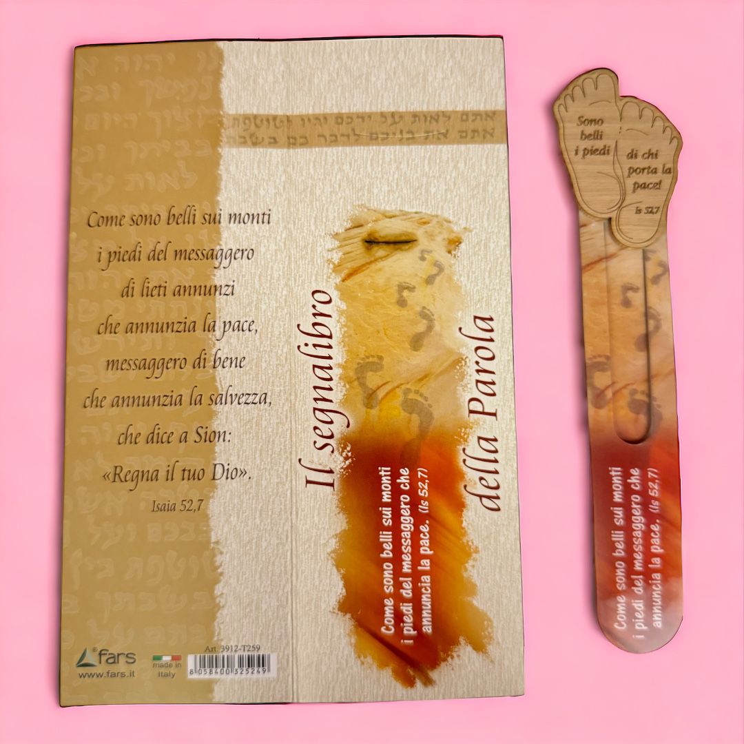 Segnalibro della Parola "Sono belli i piedi di chi porta la pace" per Comunione e Cresima