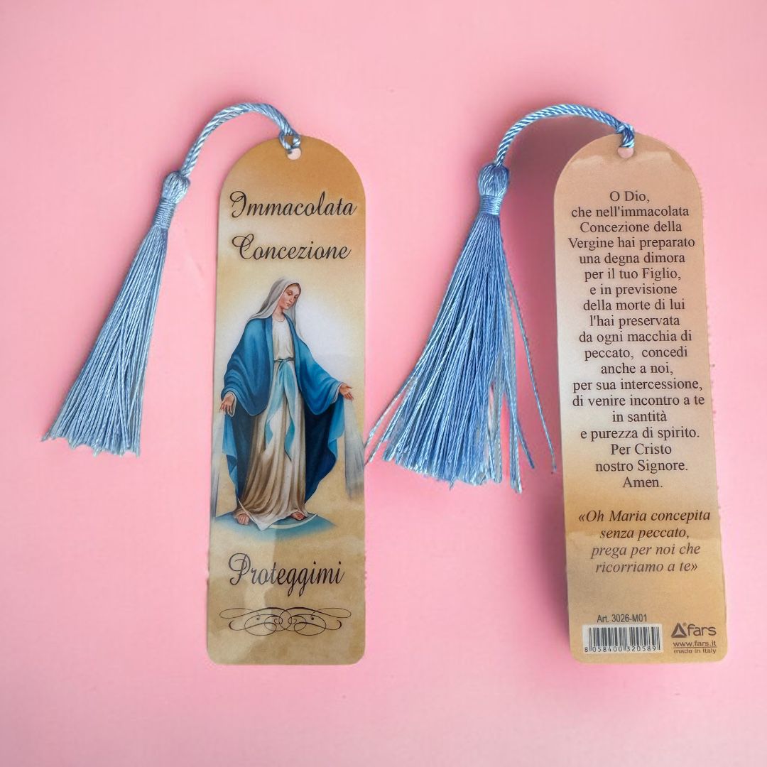 Segnalibro Plastificato Immacolata Concezione Proteggimi