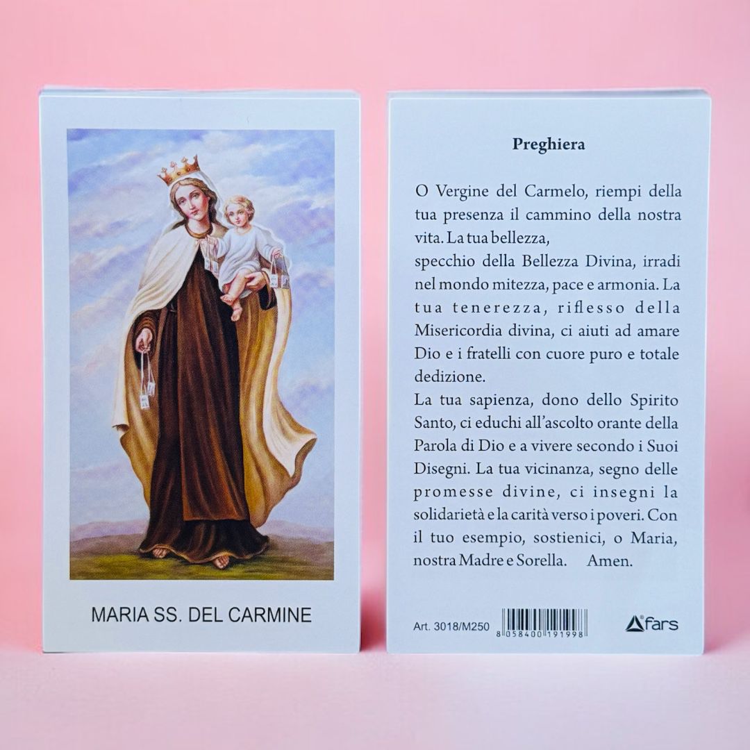 Immagine Maria SS. Del Carmine con Preghiera Confezione 100 Pezzi