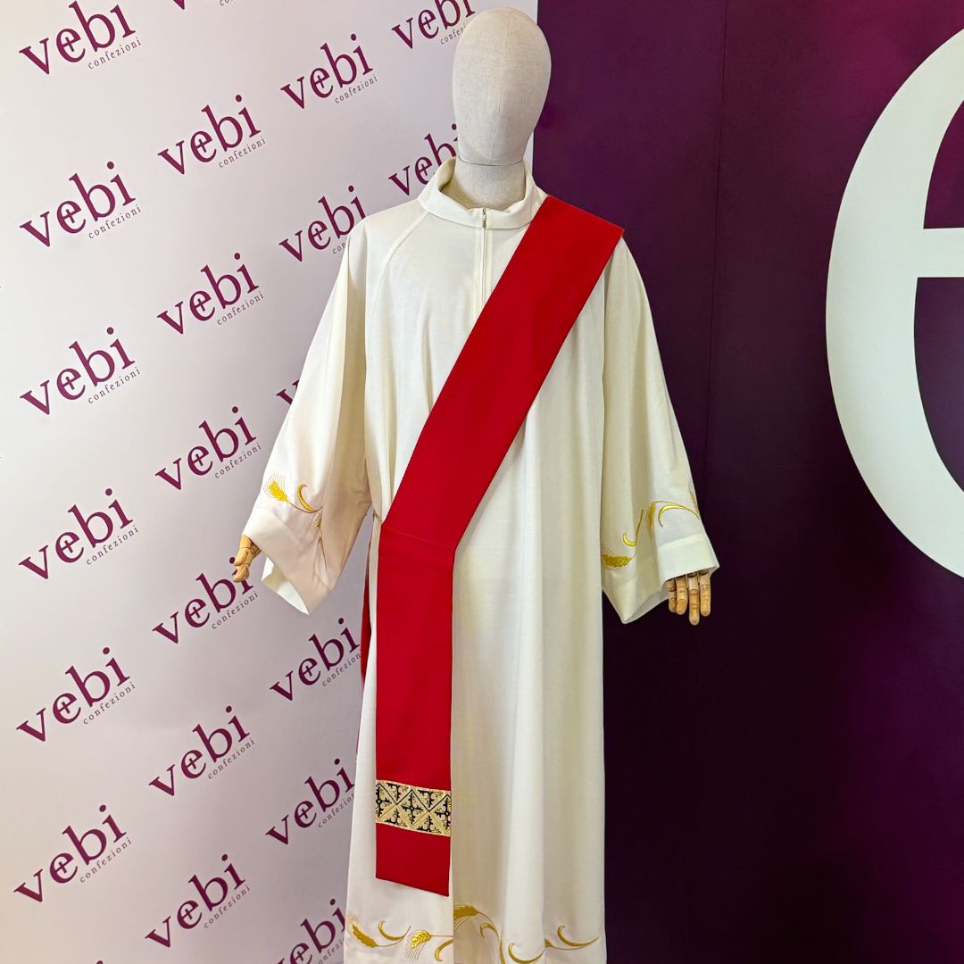 Stola Diaconale Bordo Croce (Colori Liturgici Disponibili)