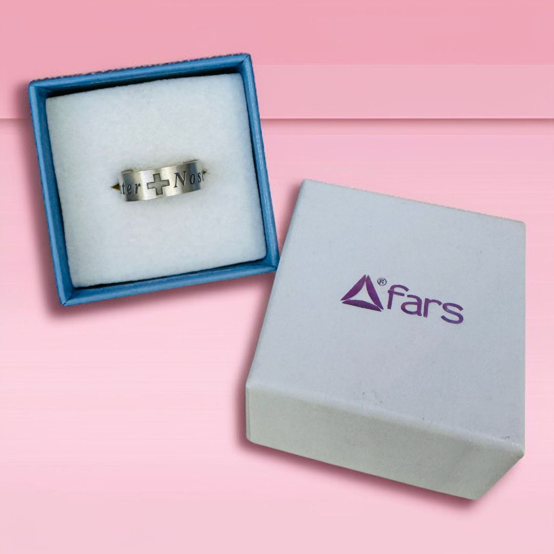 Anello in Argento Regolabile con Scritta Pater Noster