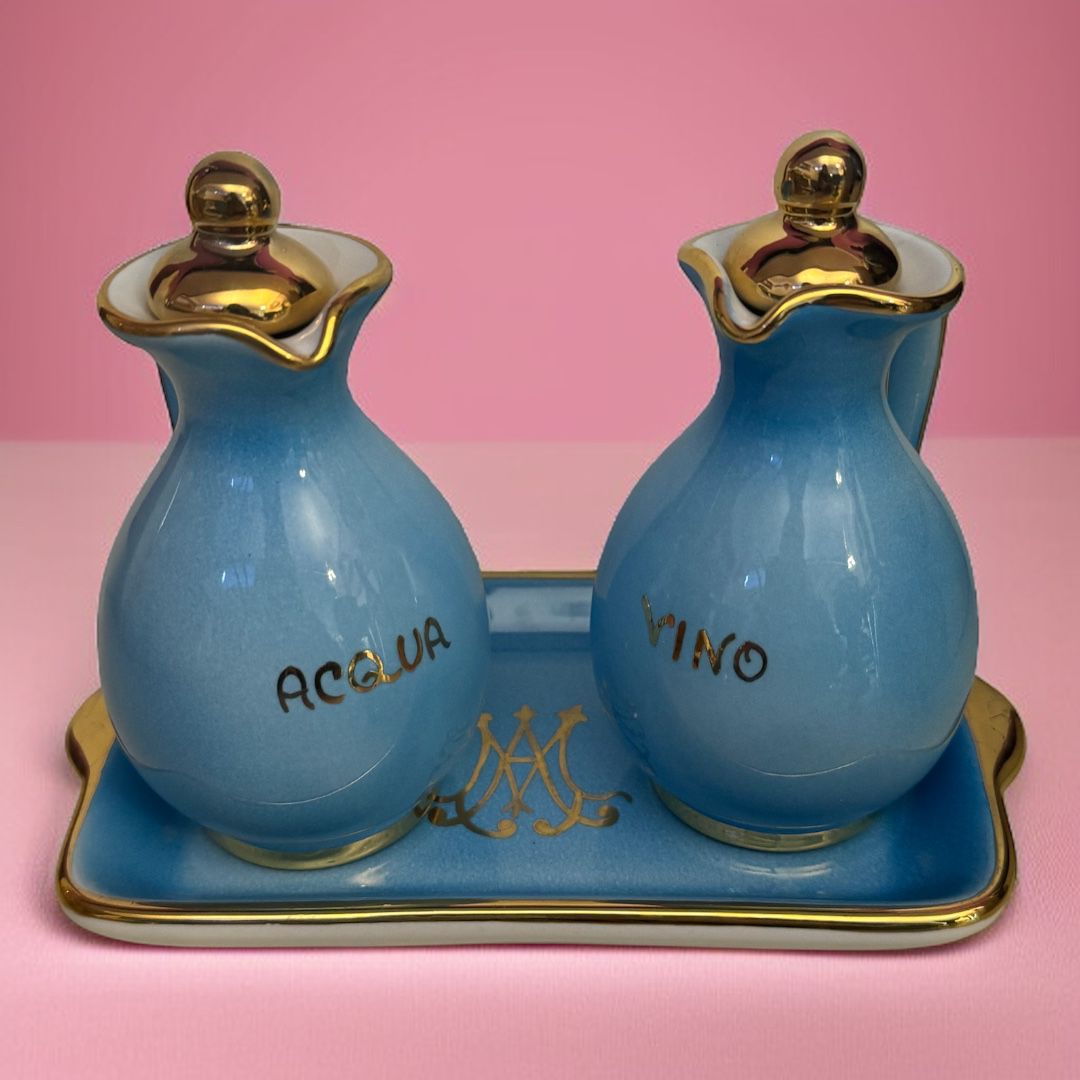 Ampolline Monogramma Mariano in Ceramica Decorazioni Oro