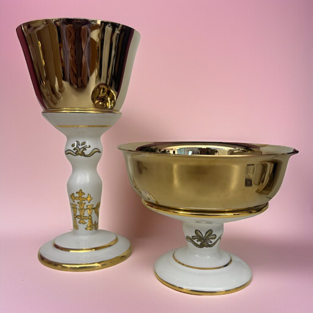 Completo Calice e Patena in Ceramica e Metallo Sconto Quantità